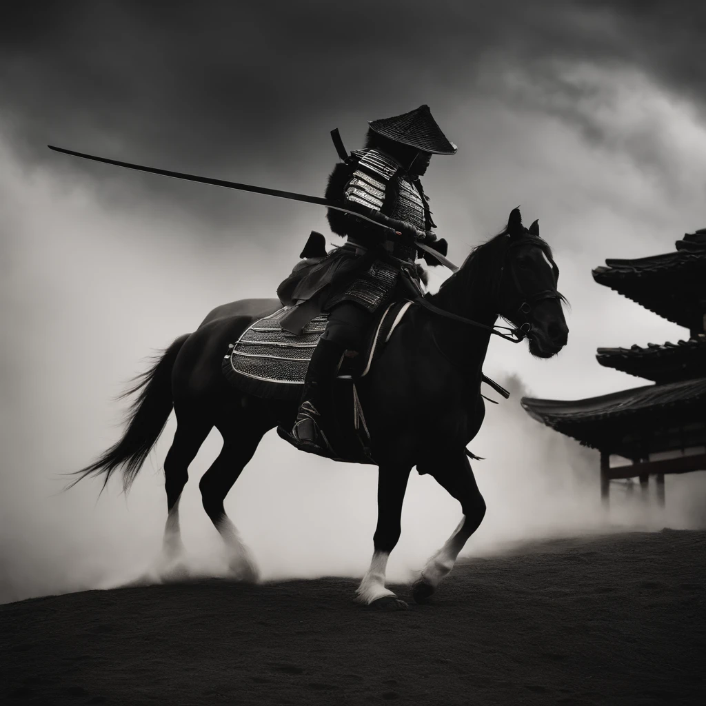 （They are samurai），（Wearing a demon mask），Solo，Full body like，（Armed with a long, sharp knife），magnificent artwork，（（Kyoto panel painting style）），Wind-effect：1.9，Cloud Effect：1.2，Full Rendering，Caustic soda coating,