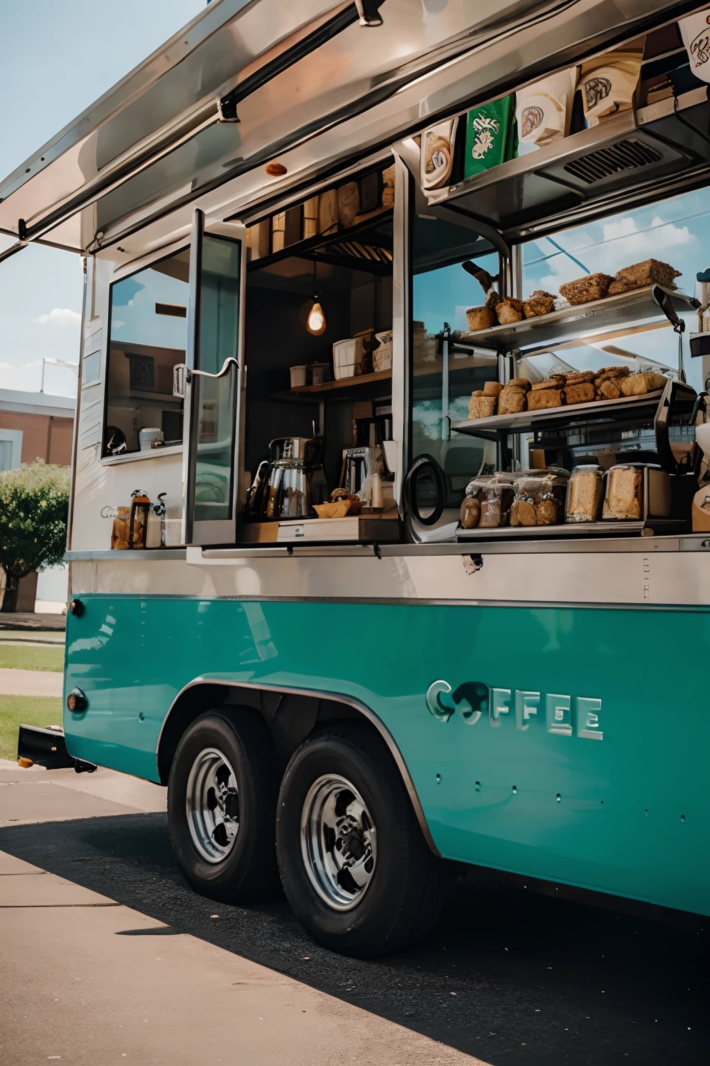 Side of the coffee food truck
