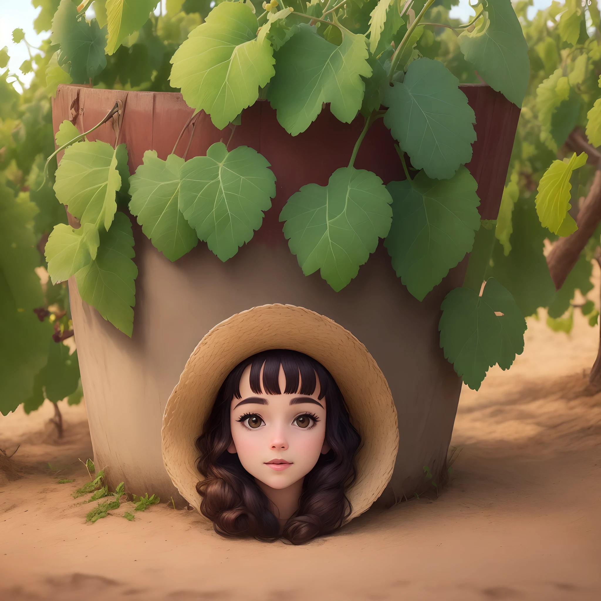 Foto minha descendente de italiano trabalhando com Viticultura no estilo Disney pixar
