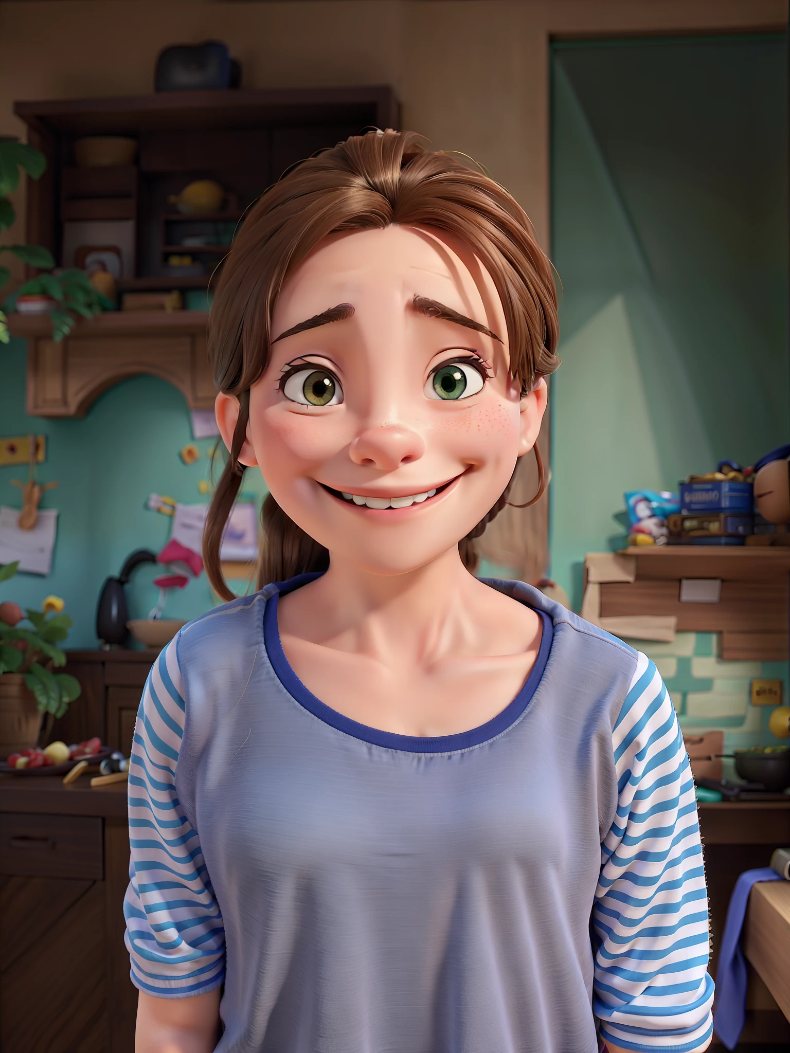 Smiling girl in a gray shirt holding a piece of cake, she is smiling and happy, She is grinning, sorridente, she is smiling and excited, foto da meninade sorriso em seu rosto, com um lindo sorriso, ela tem cerca de 1 6 anos de idade, sorriso muito grande, Alanis Guillen, bonito e sorridente, muito ligeiramente sorridente