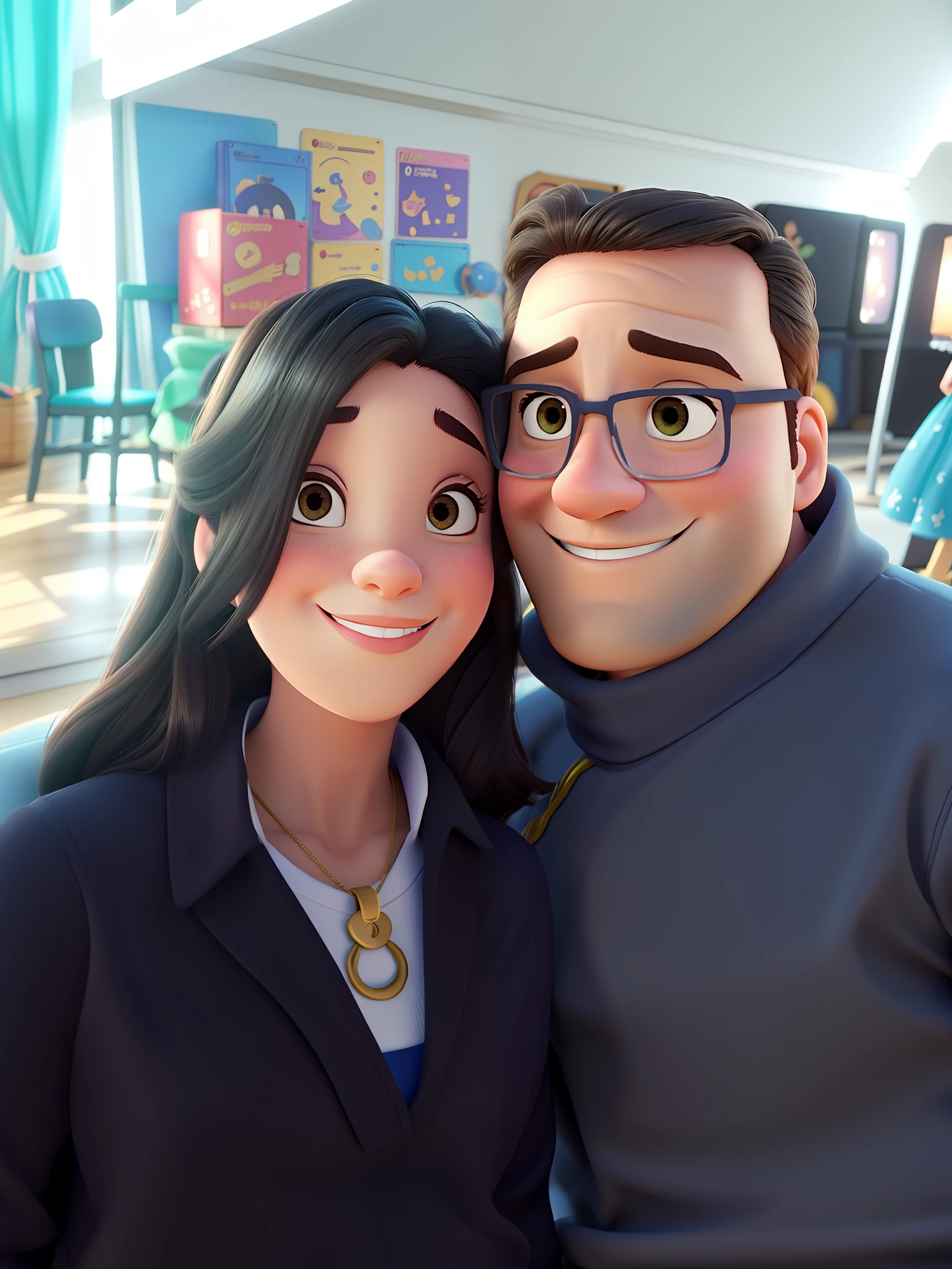 casal no estilo disney pixar, alta qualidade, melhor qualidade