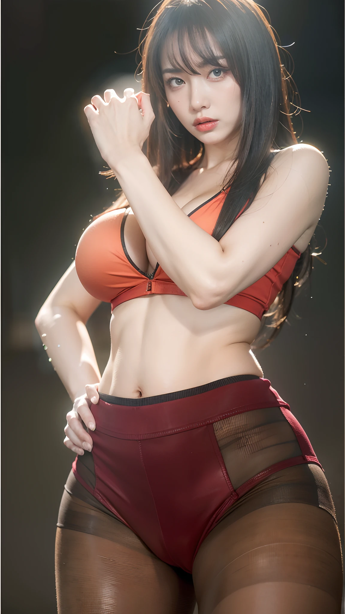 Best quality, masterpiece, meticulous detail, (photorealistic:2), high res, 8k raw photo, a hot beautiful woman, big breast, big hips, long leg, sexy, angry face, grunting