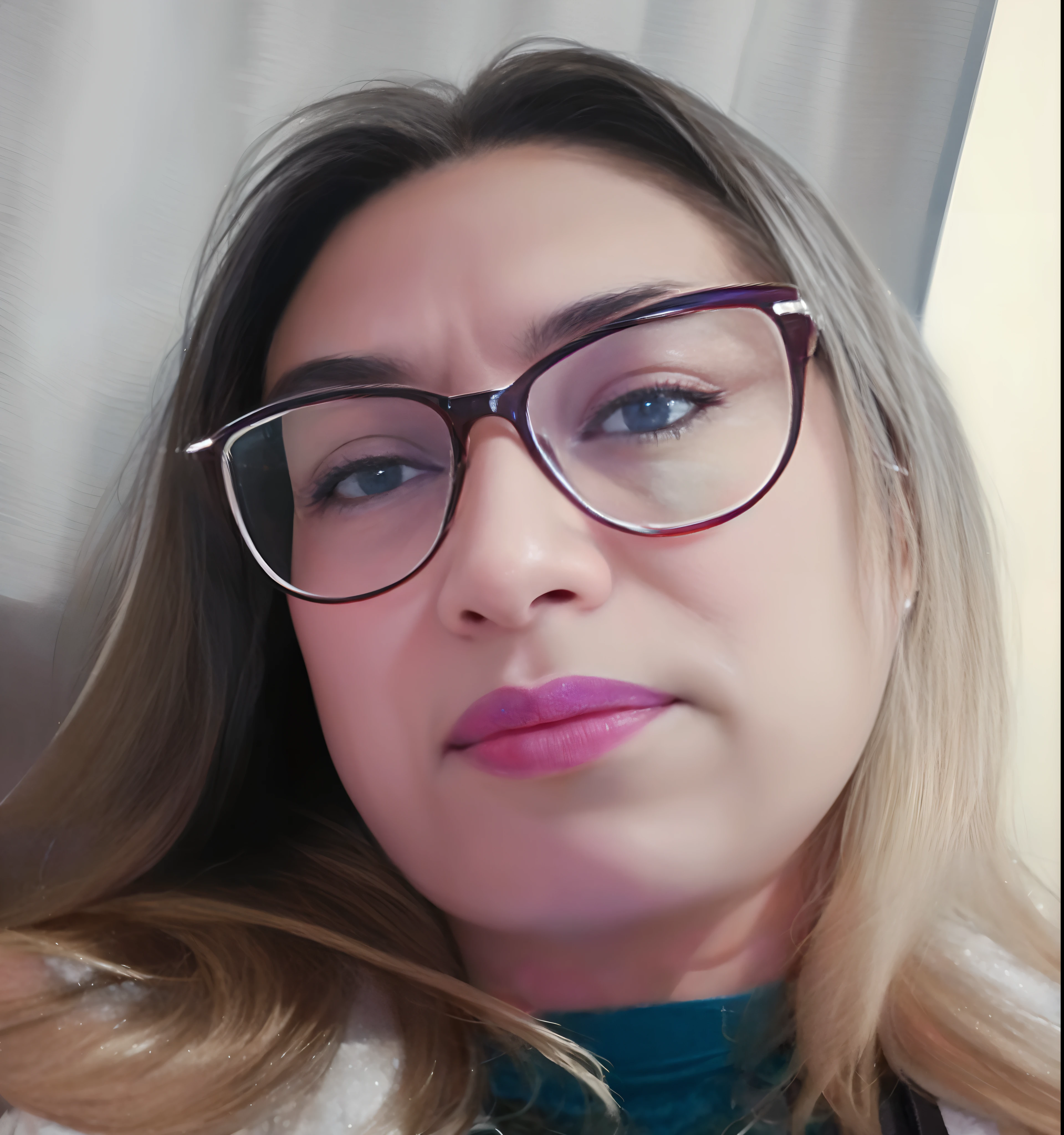 There's a woman with glasses and a blue nightgown, imagem de perfil, Directed by: Nandor Soldier, Anos Imane, Estefania Villegas Burgos, fernanda suarez, Alanis Guillen, Ayahausca, Mulher de 30 anos, 3 0 anos de idade mulher, Foto realista