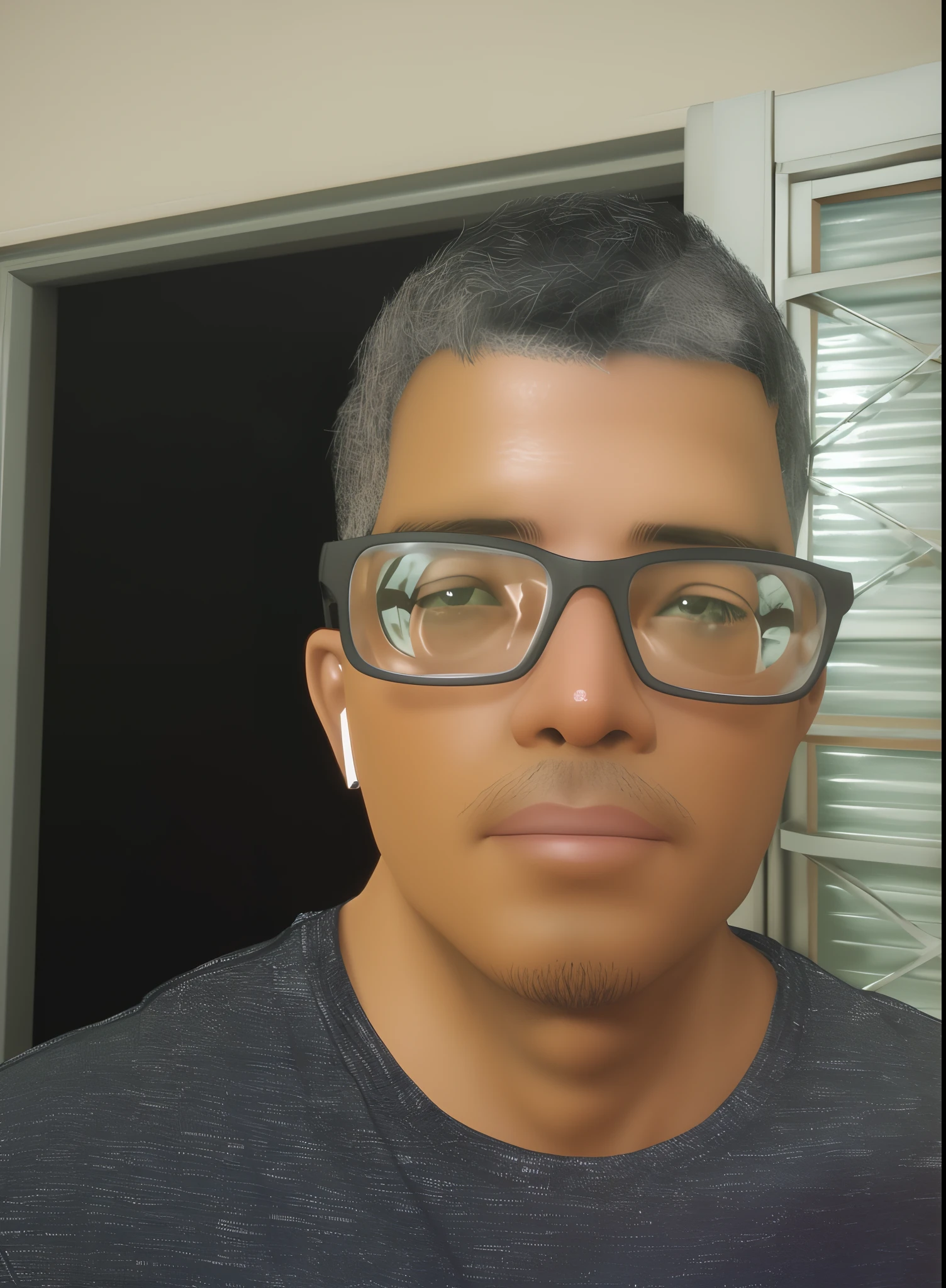 Cartoon character of a man with black glasses and a gray shirt, animation character, Caractere estilizado, animation style rendering, 3D estilizado, Arnold Maya render, 3 d render stylized, toon render keyshot, Personagem 3D, Personagem 3D, 3d rendering stylized, 3 d character render, personagem de desenho animado, Personagem de close up, Pose de personagem, (Estilo Pixar) (master part:1.2) (Bokeh) (best quality) (pele detalhada) (textura detalhada) (8k) (argila) (Cinematic lighting) (foco nítido