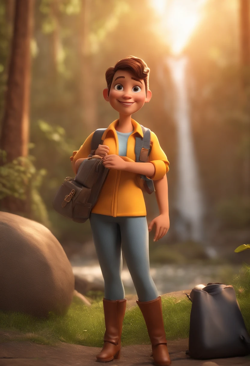 personagem dos desenhos animados estilo pixar de uma mulher com cabelo preto curto, uma camisa brancal, and in a landscape of e-commerce and digital products as marketing, Redes Sociais, animation character, Caractere estilizado, animation style rendering, 3D estilizado, Arnold Maya render, 3 d render stylized, toon render keyshot, Personagem 3D, Personagem 3D, 3d rendering stylized, 3 d character render, personagem de desenho animado, Personagem de close up, Pose de personagem, (Estilo Pixar) (master part:1.2) (Bokeh) (best quality) (pele detalhada) (textura detalhada) (8k) (argila) (Cinematic lighting) (foco nítido