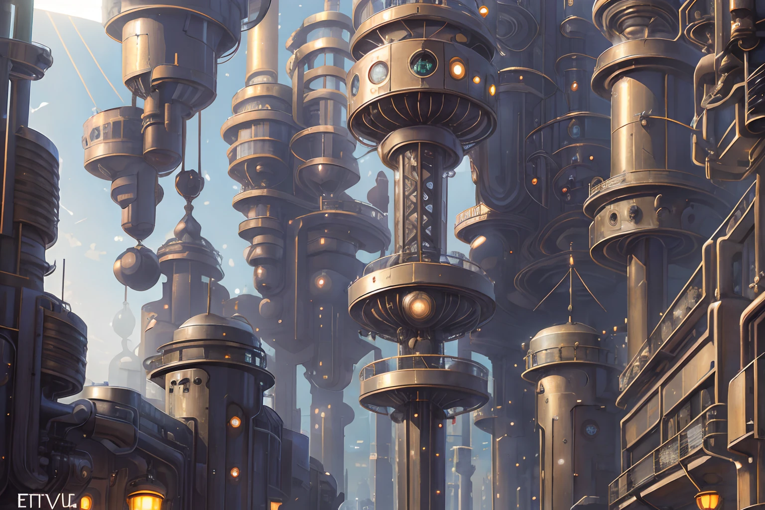 In the vast expanse of the cartoon universe, a striking dieselpunk ornamental space elevator stands tall, capturing the imagination with its intricate detailing and industrial charm. This awe-inspiring image, depicted through a digital painting, showcases the grandeur of a retro-futuristic world. The elevator, a massive tower adorned with ornate gears and pipes, reaches towards the stars, enveloped in an ethereal glow. Its metallic framework, a symphony of polished brass and tarnished copper, showcases the wear and tear of time, highlighting the beauty in its aged craftsmanship. As the elevator ascends into the skies, suspended by thick cables, the tiniest of outlines reveal cartoon characters embarking on their journey to the heavens. Overall, this exquisite image perfectly encapsulates the whimsical allure of a dieselpunk universe, enticing viewers to delve into a tale of adventure and wonde --auto --s2