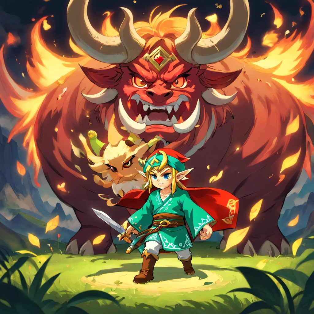 The Great Demon King Youkai has appeared，And stared at the little boy and the cow
