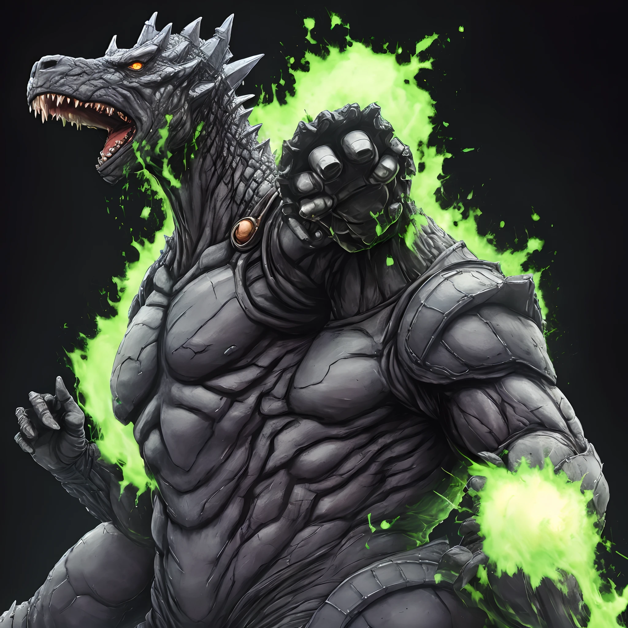 Godzilla fused with Dr Doom