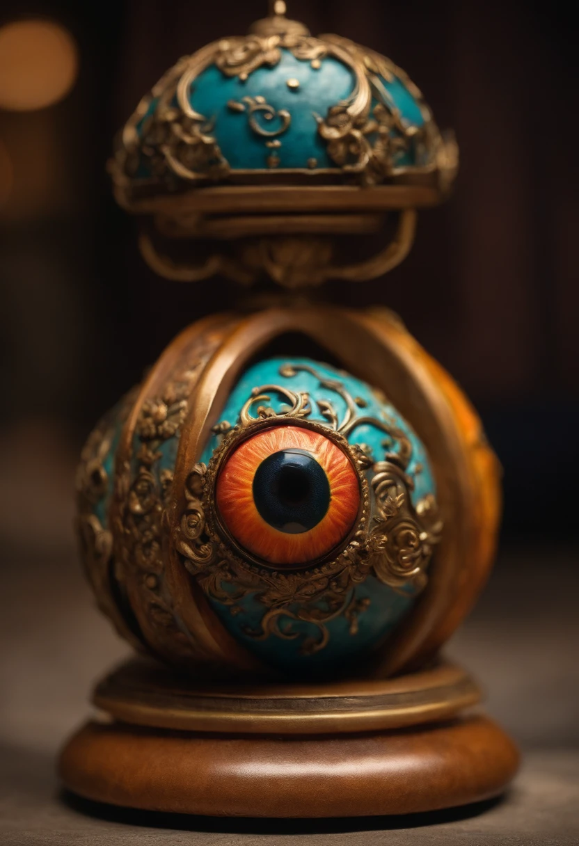 A ball with eyes in extreme anger, in the style of claymation figure