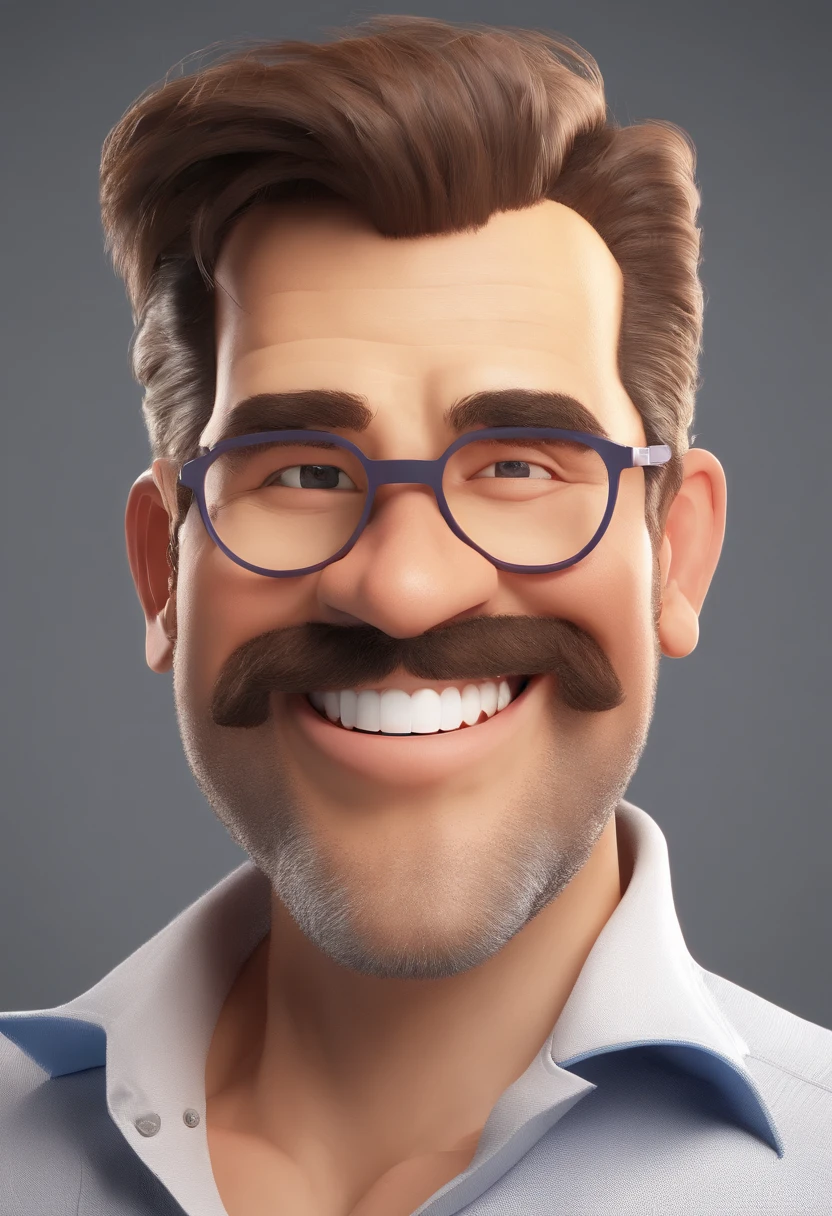 Smiling Man Illustration, sorriso insano, Homem de pele marrom com um sorriso gigante, happily smiling at the camera, sorriso atrevido, he's smiling, sorriso muito grande, Macho sorridente, foto de perfil headshot, rindo sorriso enorme, desenhando no estilo de Arte 3D, c4d, fundo de cor branco puro, estilo disney, estilo pixar render ilustracao Super Detalhe, 8k