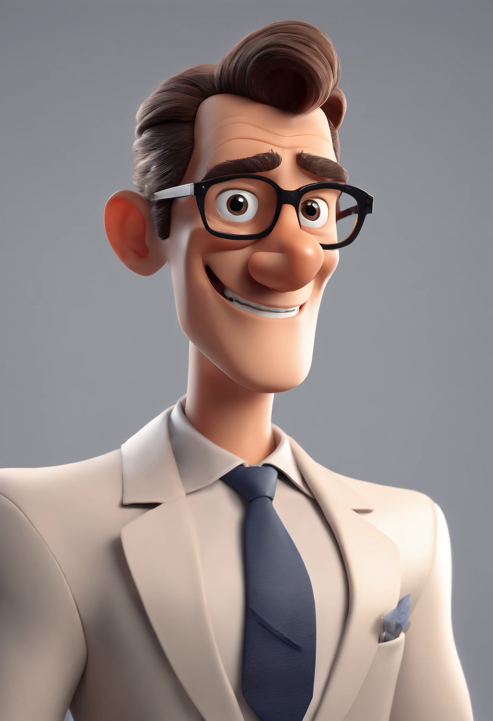 Cartoon character of a man with black glasses and a blue shirt, animation character, Caractere estilizado, animation style rendering, 3D estilizado, Arnold Maya render, 3 d render stylized, toon render keyshot, Personagem 3D, Personagem 3D, 3d rendering stylized, 3 d character render, personagem de desenho animado, Personagem de close up, Pose de personagem, (Estilo Pixar) (master part:1.2) (Bokeh) (best quality) (pele detalhada) (textura detalhada) (8k) (argila) (Cinematic lighting) (foco nítido