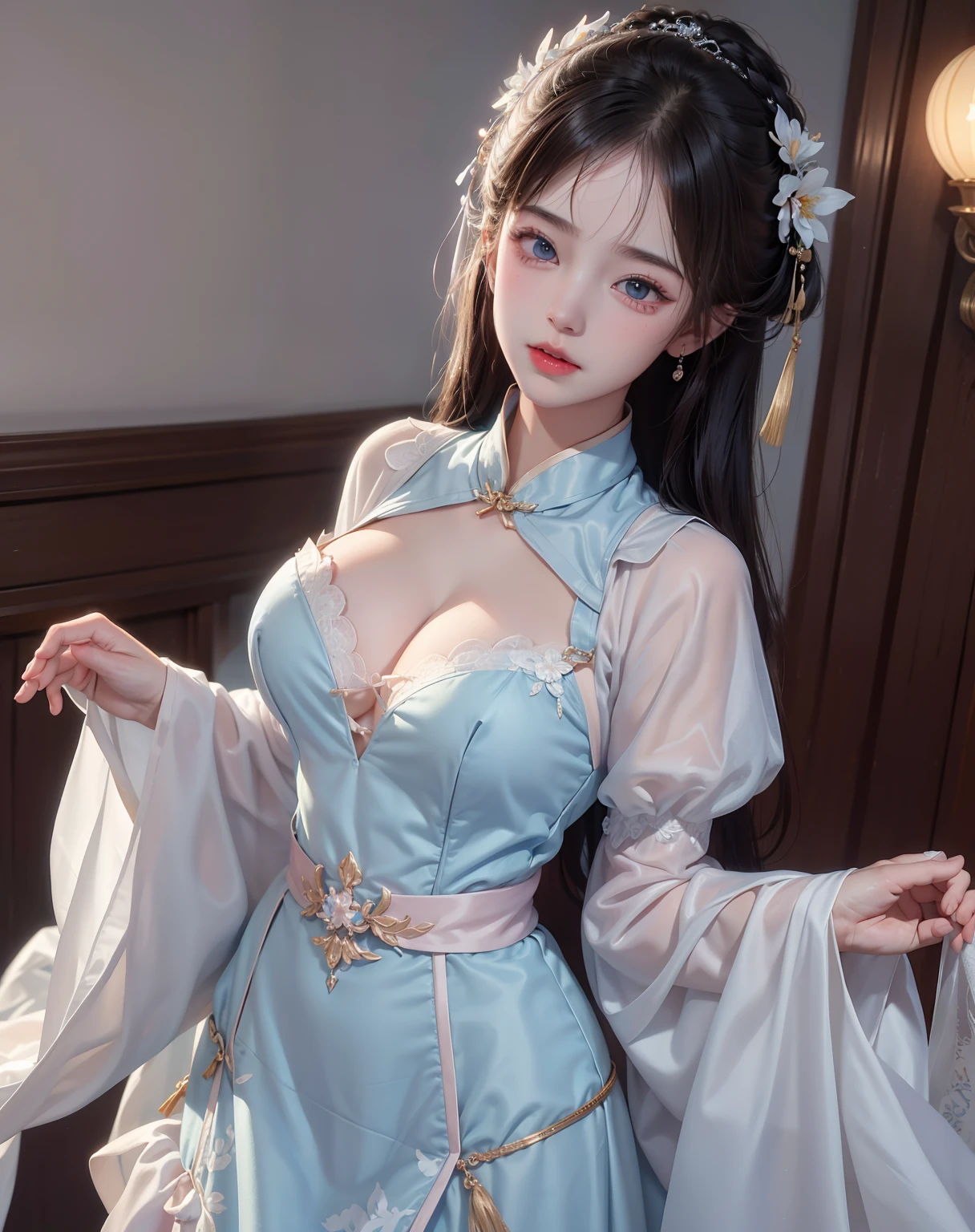 a student girl 8 yeald old cute, Wet-breasted lolita , All pictures, ,she being marturbate, (huge boobs，cleavage),, white pink, blue ，best qualtiy，tmasterpiece，超高分辨率，（真实感：1.4），RAW photogr，（True skin texture：1.3），（filmgrain：1.3），（Selfie angle），1个Giant Breast Girl，Beautiful eye and face details，tmasterpiece，Best quality at best，exposing thighs，Big chest and big tit ，The chest is more exposed，detailed hair，above looking down,short dress and waist tie,Super big eyes,Detailed face,shiny pupils, randome color, , , thin silk shirt, sort dress lace petticoat
