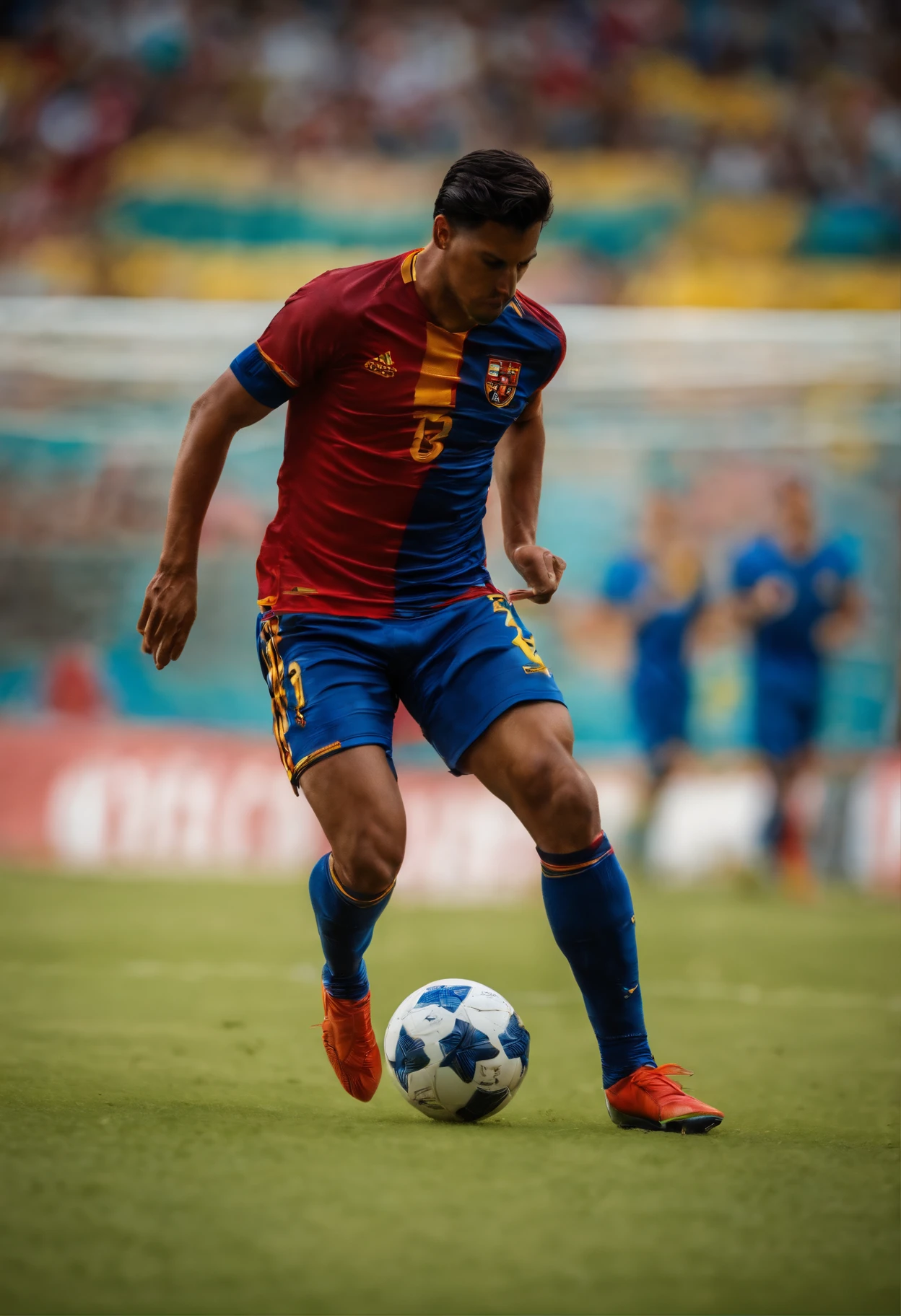 hombre delgado jugando futbol