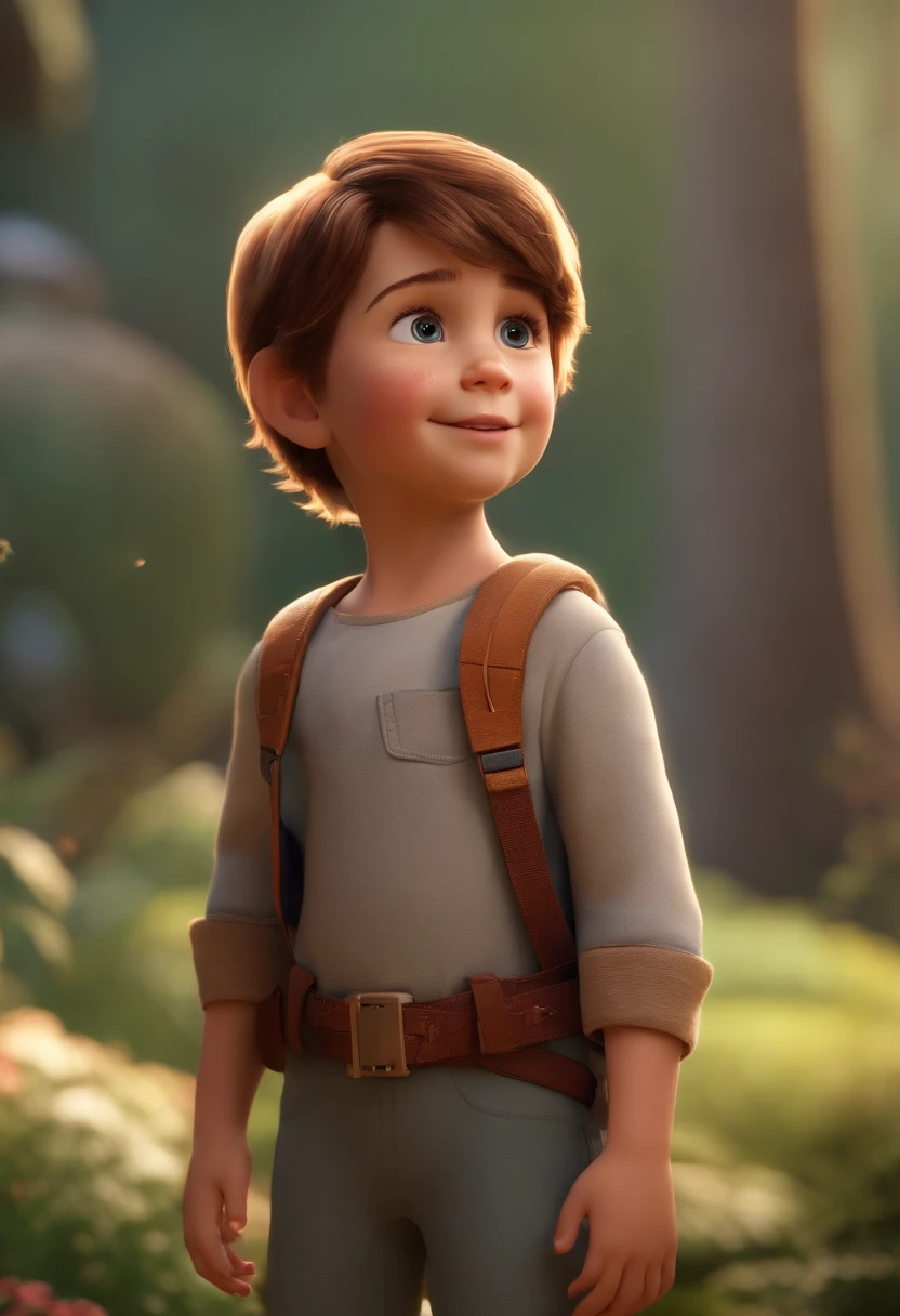 a happy cute standing short hair, vestindo uma fantasia espacial, , fundo branco, barnet, Tom, Estilo Pixar, ....3d, desenhos animados, rosto detalhado, asymmetrical 16k