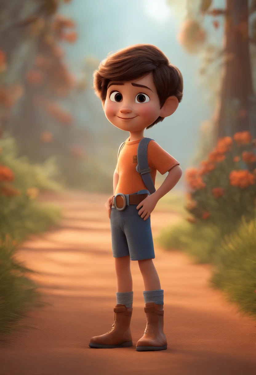a happy cute ??? standing short hair, vestindo uma fantasia espacial, , fundo branco, barnet, Tom, Estilo Pixar, ....3d, desenhos animados, rosto detalhado, asymmetrical 16k
