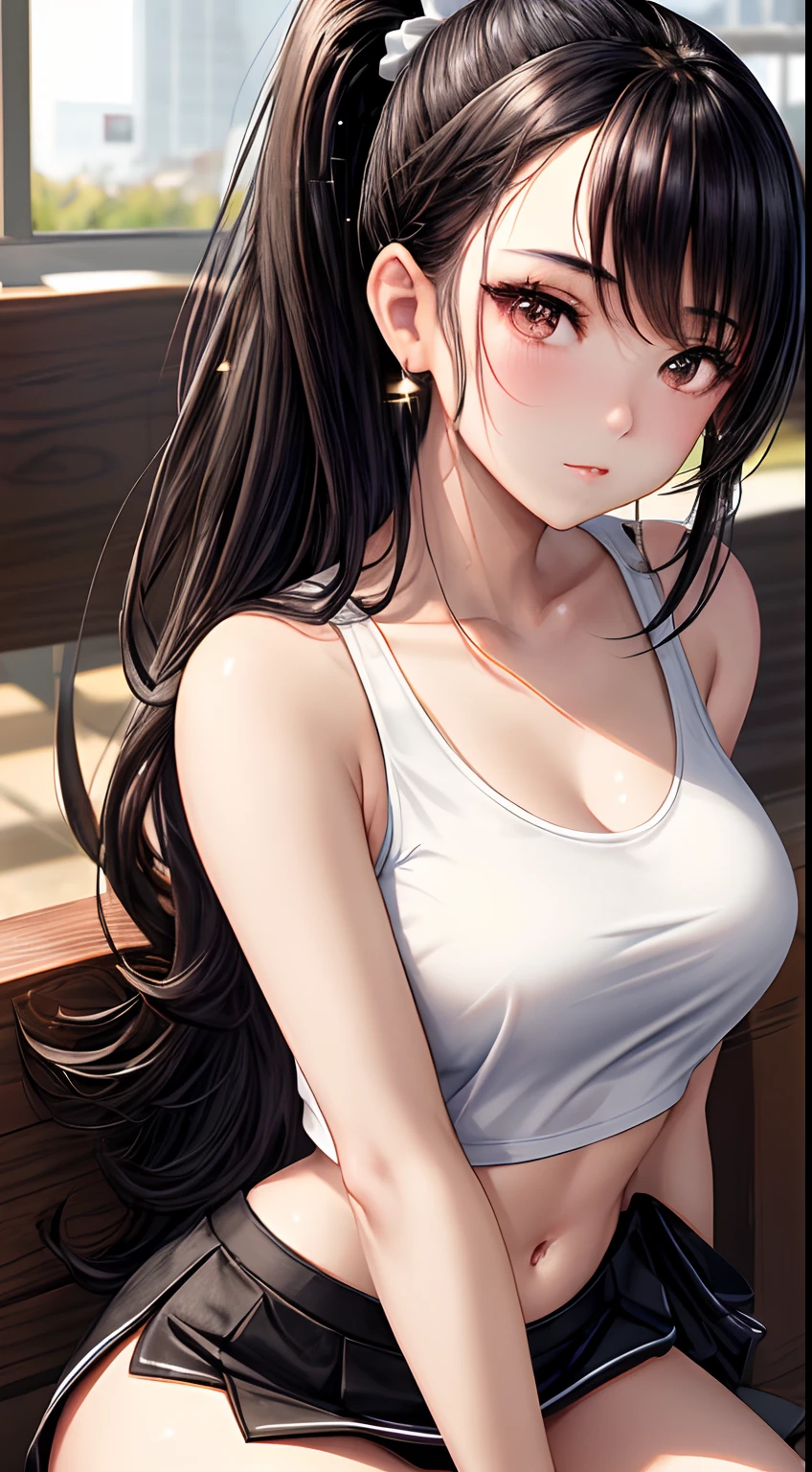 tmasterpiece, Awesome, peeping at the viewer, Realistis, The whole body is in the shot, on the lap, squatt, brunette color hair, long whitr hair, Thorough, large tall, Force real water, White less cloth transparent mini shirt, White transparent thong, beachside, RAWE is very detailed, ahegao, roll eyes, Be red in the face,, Sticky tongue, Vaginal rupture, Leucorrhoea, very Bigger breasts, Grasp your breasts with both hands,spread their legs, sexually arousing, sexual expressio, Glossy glossy skin。Tongue stock,Makeup,cheerfulness,Reflectors,ahegao,Pink eyes,Heart earrings,1,Solo,Female pervert,hair flower,Long hair,multicolored hair,Shiny hair,