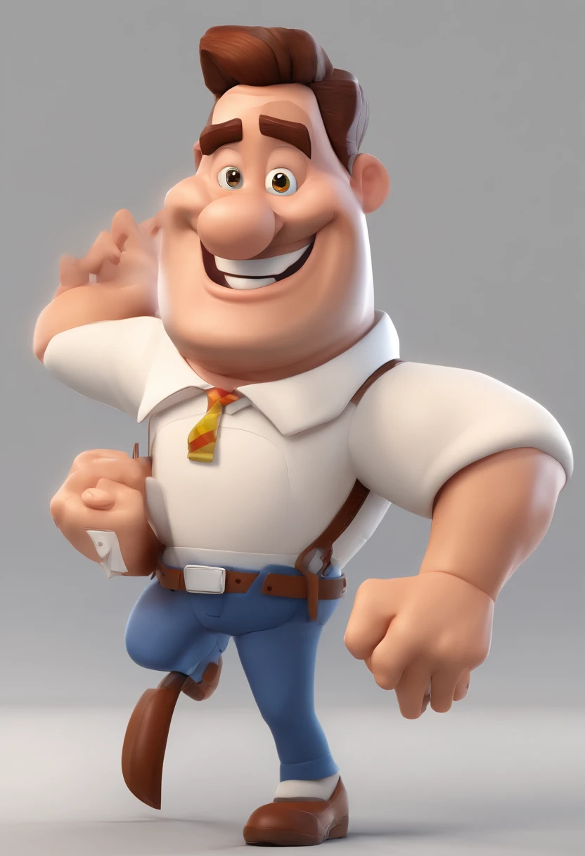 Smiling Man Illustration, sorriso insano, Homem de pele marrom com um sorriso gigante, happily smiling at the camera, sorriso atrevido, he's smiling, sorriso muito grande, Macho sorridente, foto de perfil headshot, rindo sorriso enorme, desenhando no estilo de Arte 3D, c4d, fundo de cor branco puro, estilo disney, estilo pixar render ilustracao Super Detalhe, 8k