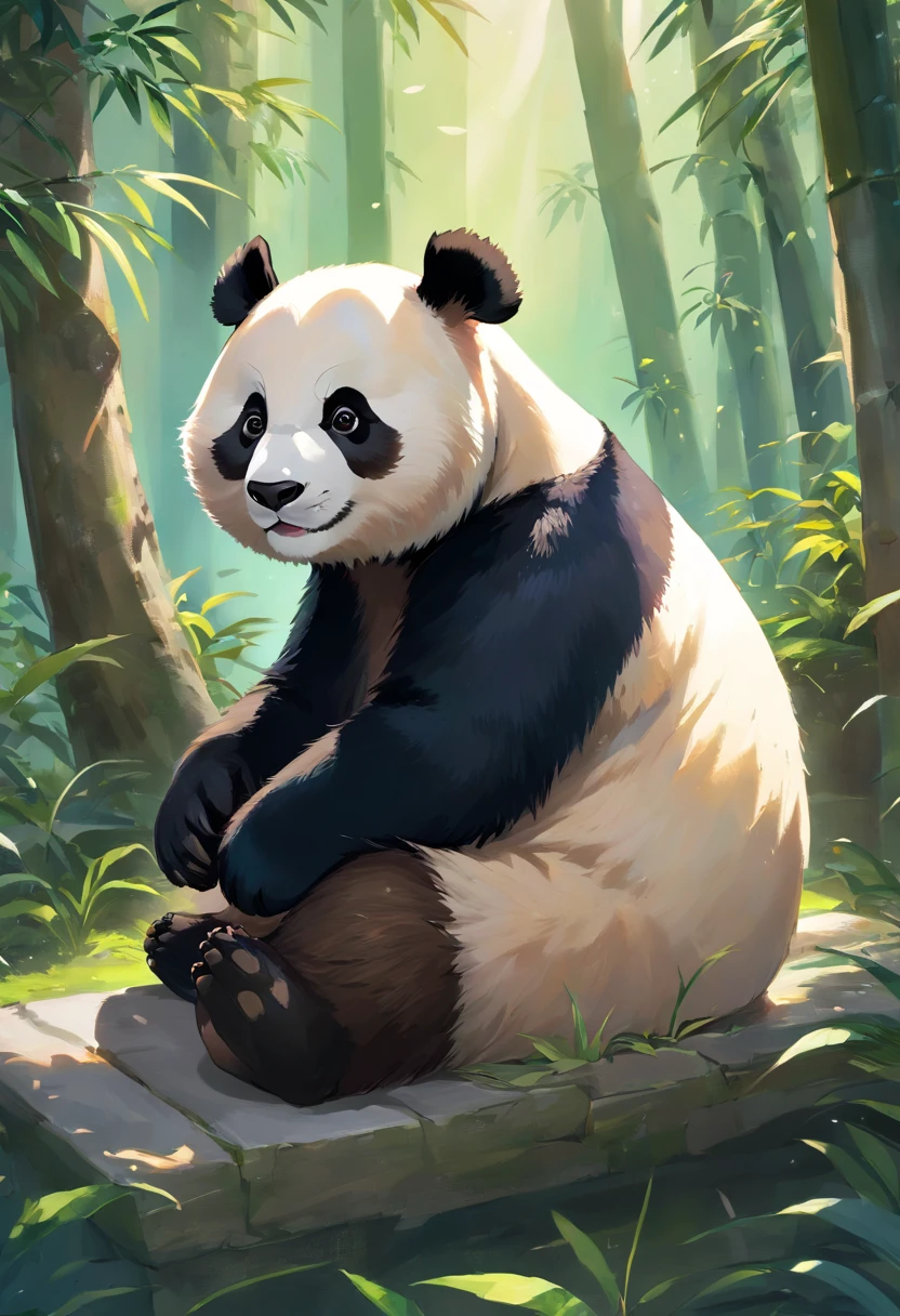 "By capturing the chic Chinese giant pandas、Generate Ultra HD images, Classic panda pose. Use advanced macro photography techniques、Highlight the intricate details of the panda's fur, Erect ears, Expressive eyes and tongue partially protruding. Place the camera at the panda's eye level, Create an intimate connection between the viewer and the panda subject. Achieve a large aperture for shallow depth of field, Gently make the panda stand out clearly against the blurred background. Improve lighting、Emphasize the texture and contours of the panda's body, Use of Software, Remove rough shadows、, Cosy atmosphere. Catch the panda in a relaxed position, But balanced, Show flexibility and elegance. Try to capture the moment with natural motion, Stretching, pubic hair beauty, etc., Convey realism. Implement post-processing techniques to improve image clarity, to contrast, and color balance, Protect all aspects, From the intricate pattern of the panda to its intense gaze, Rendered in amazing detail. finally, Convey the gentle beauty and inherent elegance of the panda, Pandas assimilate with bread、Capture fleeting moments,Celebrate the unique nature of pandas' curiosity and balance."