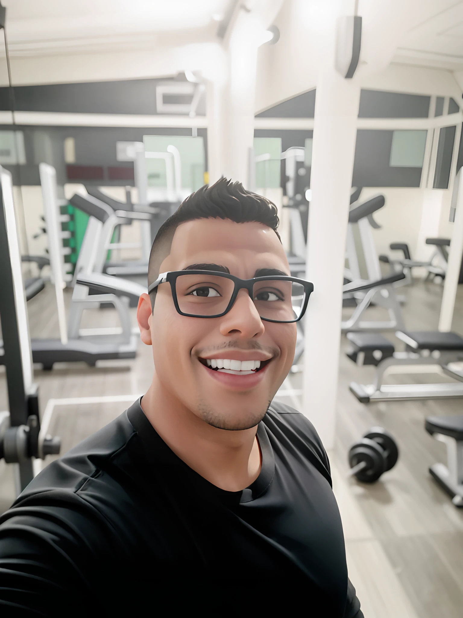 There's a man standing in a gym with a smile, malhar, em uma academia, foto fit, andres rios, imagem de perfil, Joel Torres, Cristiano Orrillo, andrew gonzalez, Ronaldo Nazario Fenomeno, local gym, Ronaldo Nazario, he is! cerca de 3 0 anos de idade, foto de perfil headshot, sweating, José Moncada