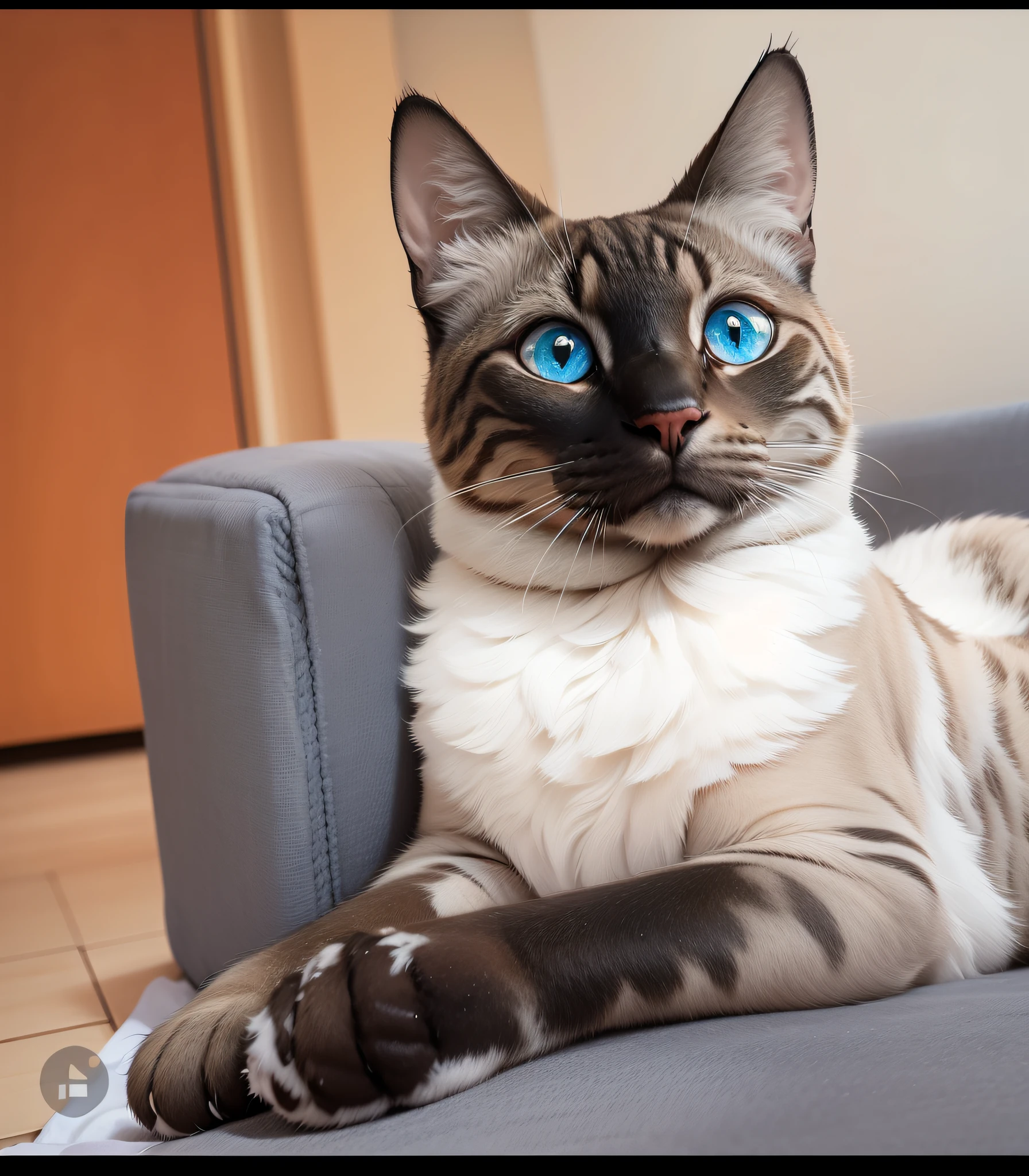 Gato Cinza. olhos azuis,fofo,olhos grandes,master part,lua cheia,beco