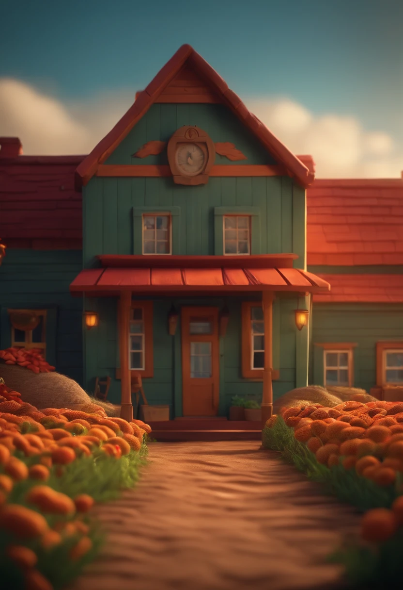 farm color 3d pixar kids disney style background