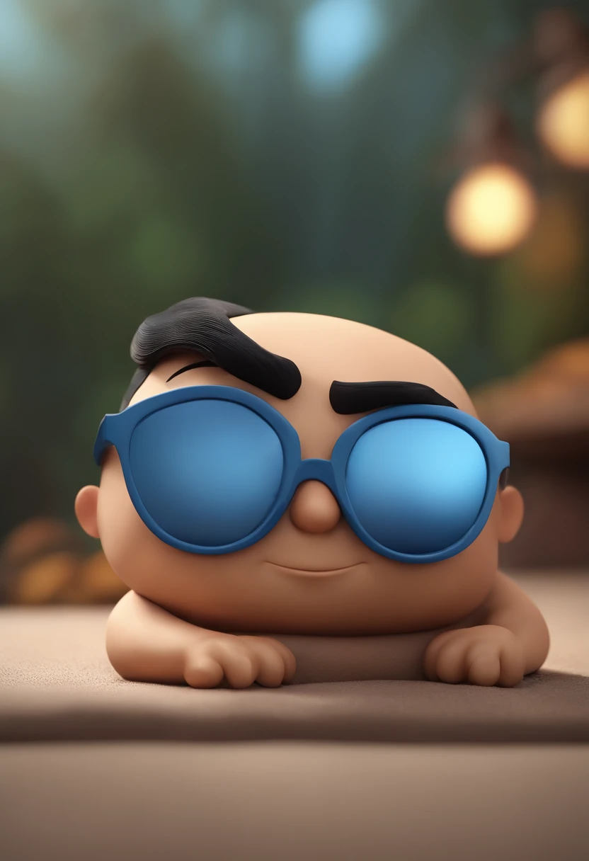 Cartoon character of a man wearing black glasses and a blue shirt, um personagem animado, Caractere estilizado, animation style rendering, 3D estilizado, Arnold Maya render, 3 d render stylized, toon render keyshot, Personagem 3D, Personagem 3D, 3d rendering stylized, 3 d character render, personagem de desenho animado, Personagem de close up, Pose de personagem,  (Estilo Pixar) (master part:1.2) (Bokeh) (best quality) (pele detalhada) (textura detalhada) (8k) (argila) (Cinematic lighting) (foco nítido