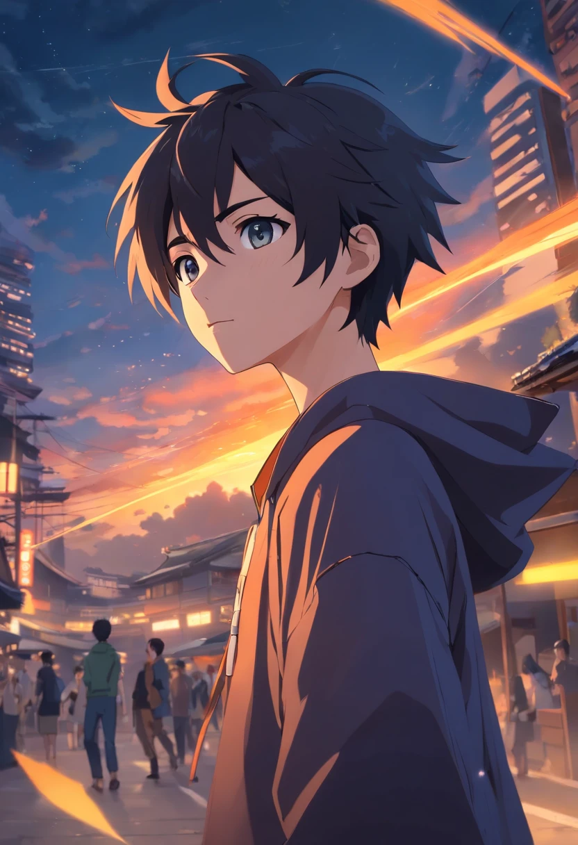 um personagem estilo anime do anime naruto cabelo preto 1,77 de altura corpo estetico traje preto do obito homem fundo da foto em quarto escuro moreno na floreseta