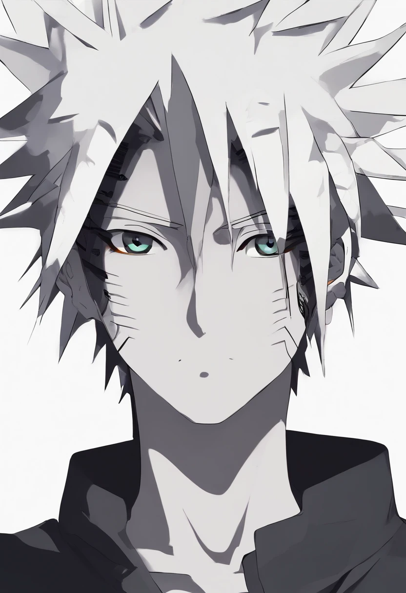 um personagem estilo anime do anime naruto cabelo preto 1,77 de altura corpo estetico traje preto do obito homem fundo da foto em quarto escuro moreno na floreseta