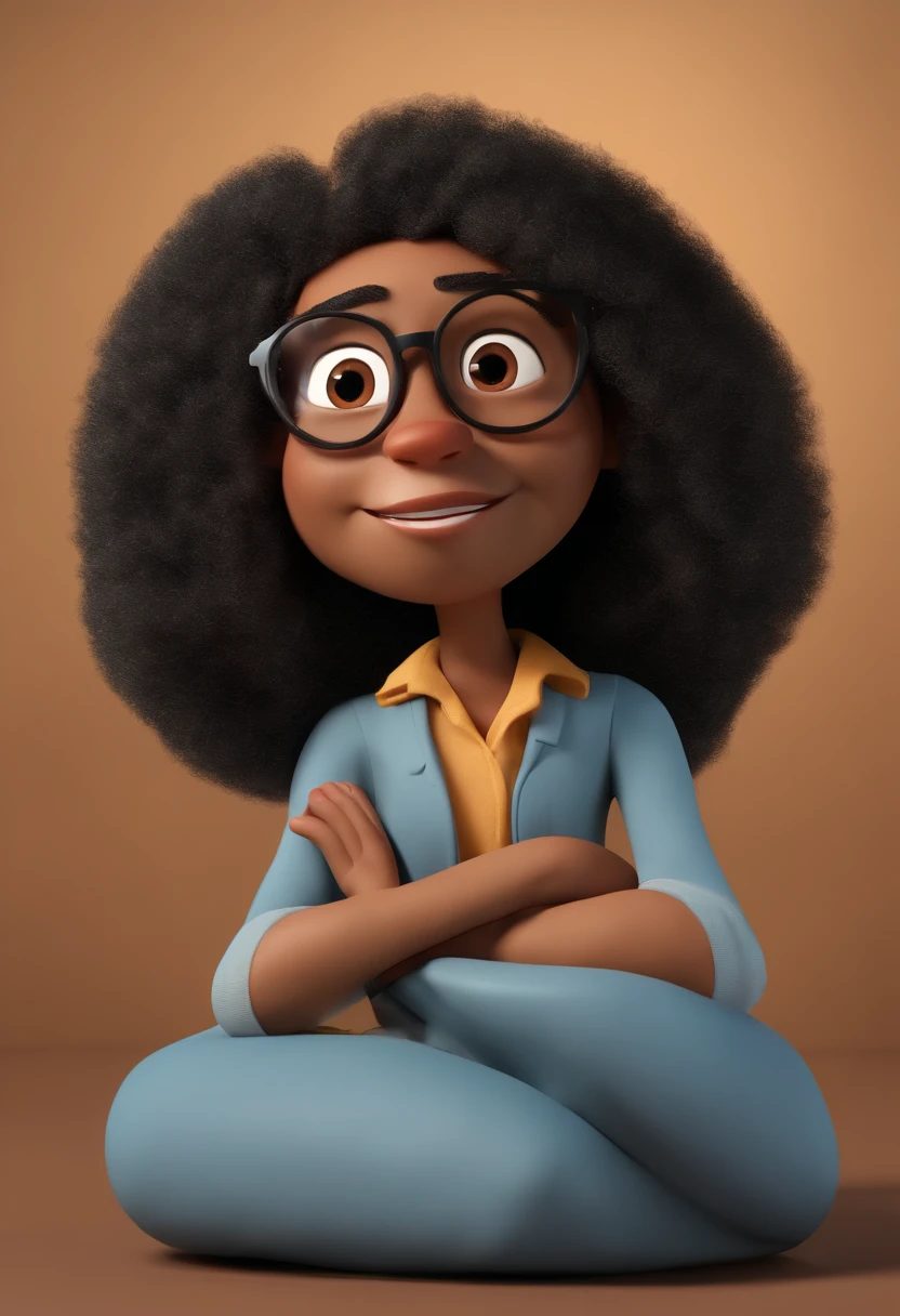 Cartoon character of a man wearing black glasses and a blue shirt, um personagem animado, Caractere estilizado, animation style rendering, 3D estilizado, Arnold Maya render, 3 d render stylized, toon render keyshot, Personagem 3D, Personagem 3D, 3d rendering stylized, 3 d character render, personagem de desenho animado, Personagem de close up, Pose de personagem, (Estilo Pixar) (master part:1.2) (Bokeh) (best quality) (pele detalhada) (textura detalhada) (8k) (argila) (Cinematic lighting) (foco nítido,Senta e vaza a parte superior do corpo