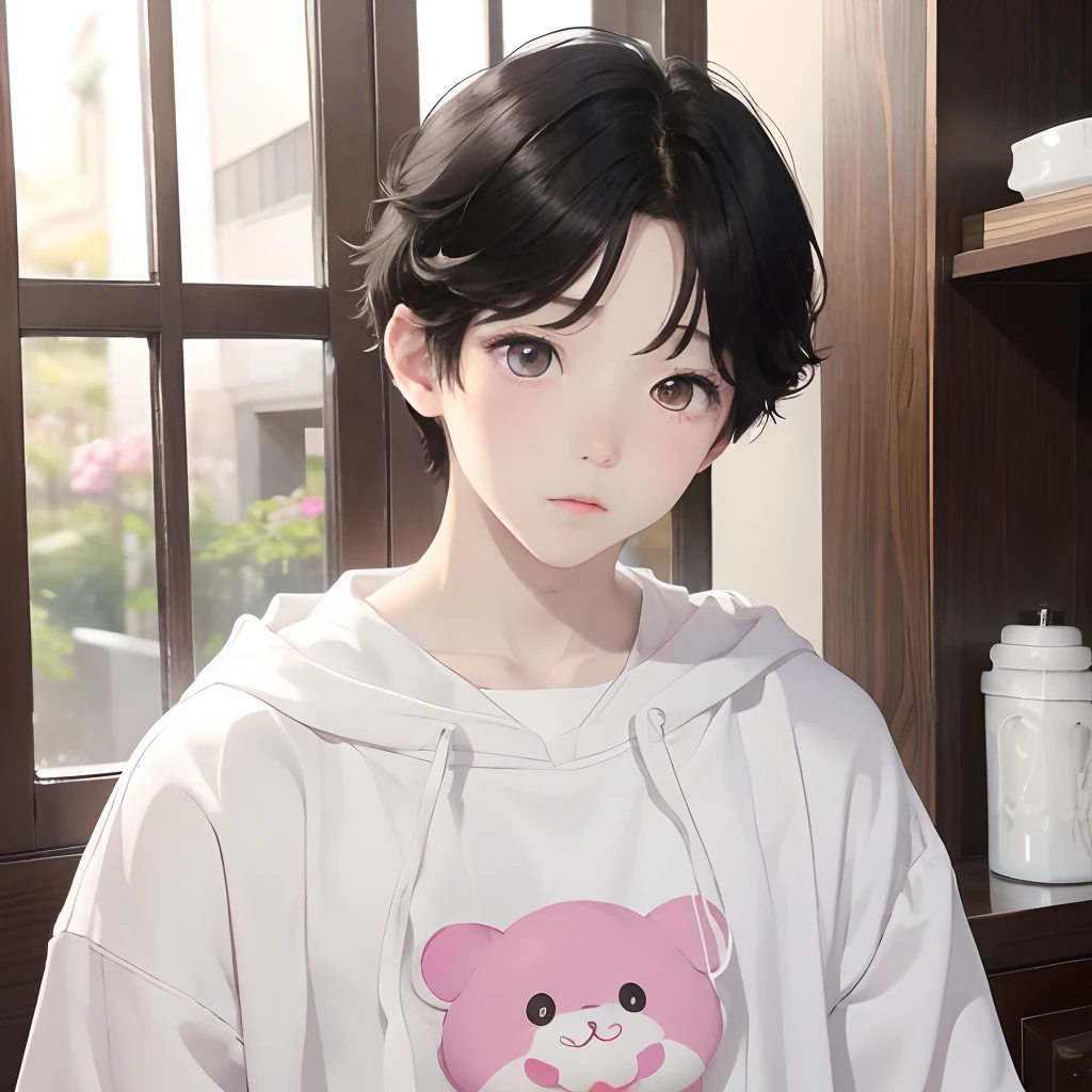 1boy, cute teen boy, white skin, black hair, cute korean, white skin, pale skin, pure white skin, cute face, sweet face, pink chubby cheek, cute boy, korean boy, white pale skin, brown eyes, small lips