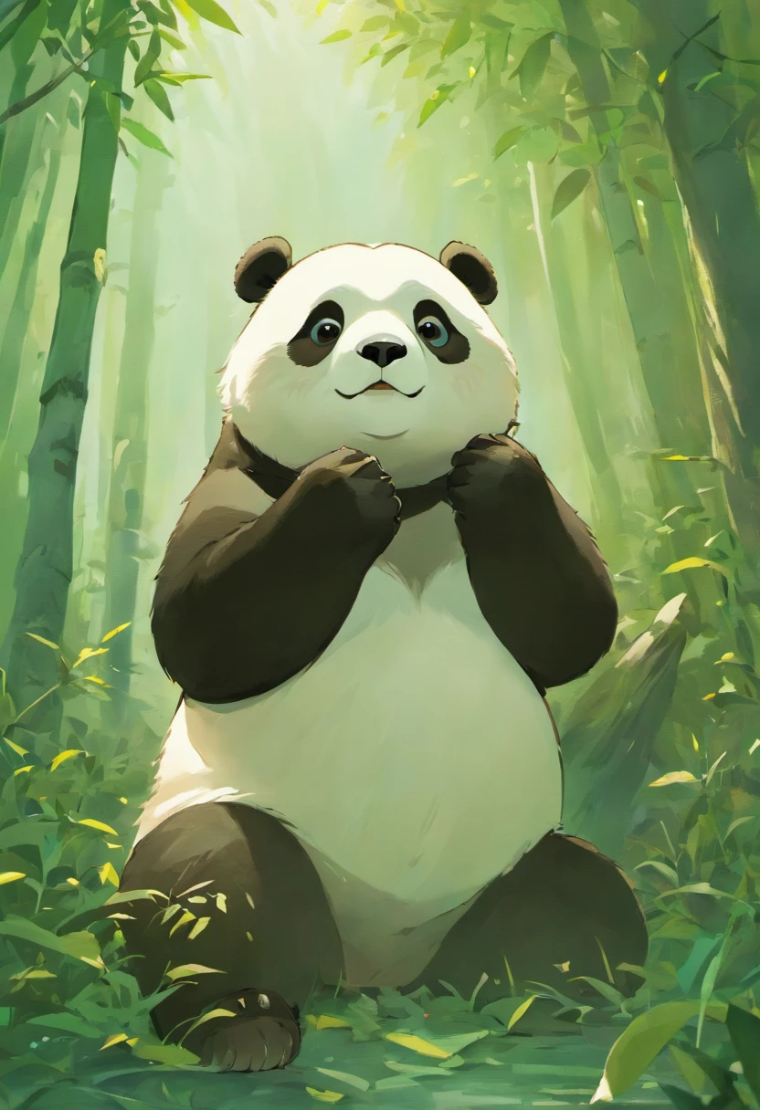 "By capturing the chic Chinese giant pandas、Generate Ultra HD images, Classic panda pose. Use advanced macro photography techniques、Highlight the intricate details of the panda's fur, Erect ears, Expressive eyes and tongue partially protrude. Place the camera at the panda's eye level, Create an intimate connection between the viewer and the panda subject. A large aperture that achieves a shallow depth of field, Gently allow the panda to stand out clearly against the blurred background. Improve lighting、Emphasize the texture and contours of the panda's body, Use of Software, Remove rough shadows、, Cosy atmosphere. Catch the panda in a relaxed pose, But balanced, Show flexibility and elegance. Try to capture the moment with natural motion, Stretching, pubic hair beauty, etc., Convey realism. Implement post-processing techniques to improve image clarity, to contrast, and color balance, Protect all aspects, From the panda's intricate patterns to its intense gaze, Rendered in amazing detail. finally, Convey the gentle beauty and inner elegance of the panda, Pandas assimilate with bread、Capture fleeting moments,Celebrating the uniqueness of giant pandas' curiosity and balance."
