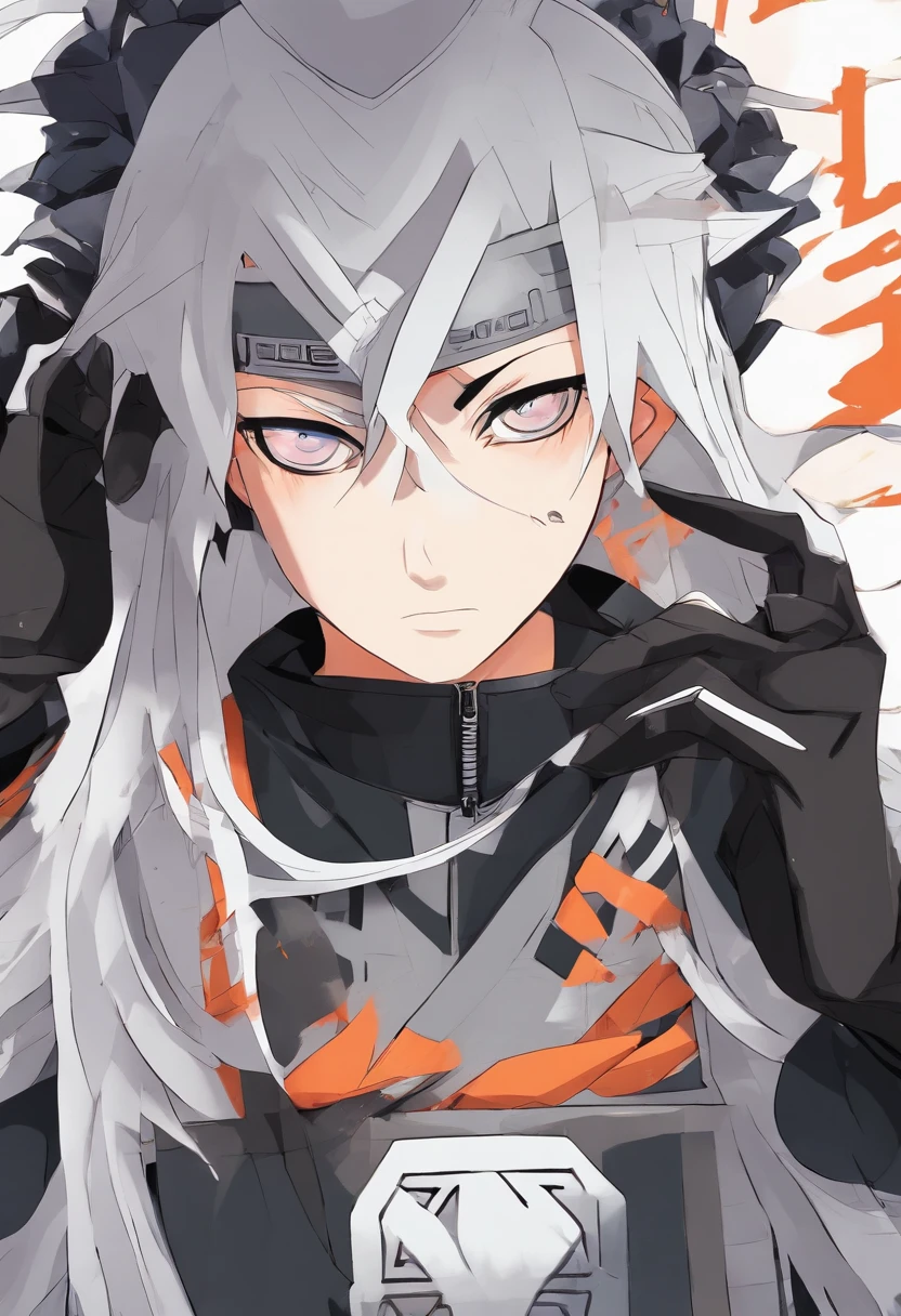 um personagem estilo anime naruto cabelo preto traje preto