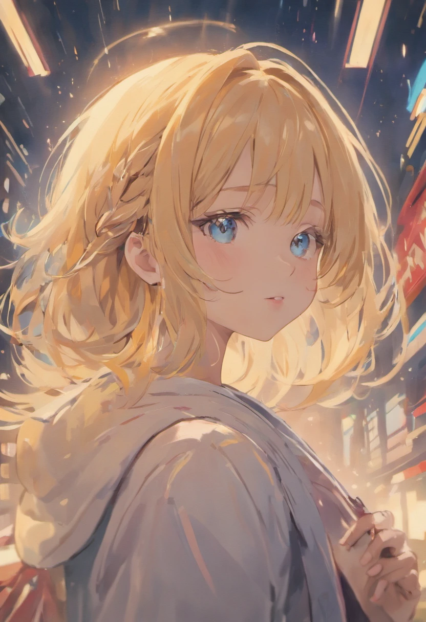 (best quality,4k,8k,highres,masterpiece:1.2),ultra-detailed,realistic:1.37,beautiful detailed eyes,beautiful detailed lips,extremely detailed eyes and face,long eyelashes,1girl,illustration,sky blue cardigan,short wavy curly hair,wearing white shirt,smiling at the camera,wearing headphones,vivid colors,warm color tone,soft lighting