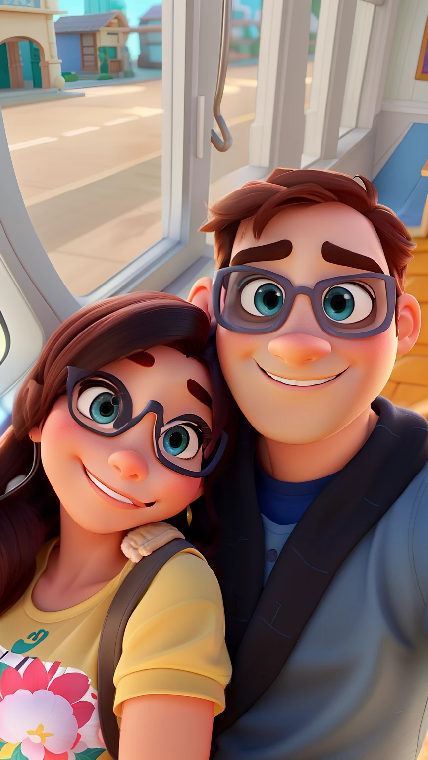 Um homem e uma mulher no estilo disney pixar, alta qualidade, melhor qualidade, lindos e perfeitos