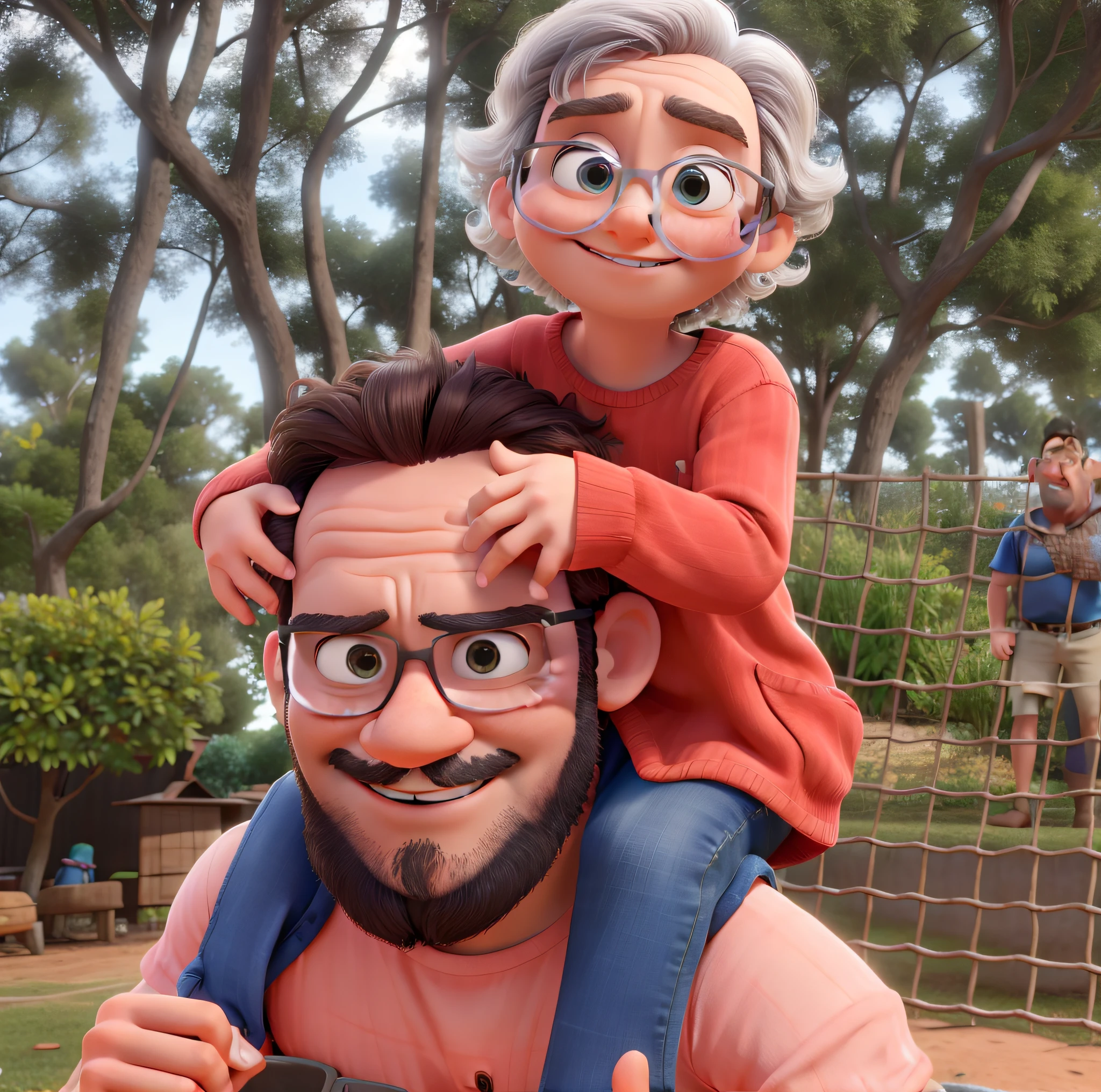 UM HOMEM E SUA FILHA ESTILO PIXAR EM ALTA QUALIDADE E MELHOR QUALIDADE