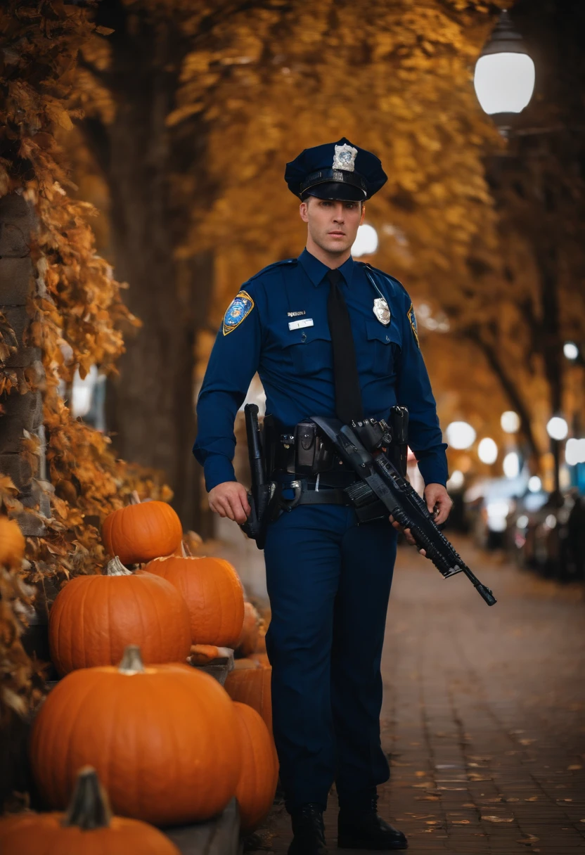 Police cosplay on Halloween