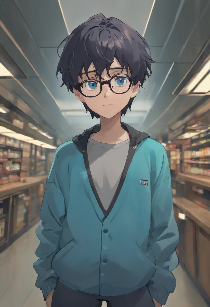 Cartoon character of a man wearing black glasses and a blue shirt, um personagem animado, Caractere estilizado, animation style rendering, 3D estilizado, Arnold Maya render, 3 d render stylized, toon render keyshot, Personagem 3D, Personagem 3D, 3d rendering stylized, 3 d character render, personagem de desenho animado, Personagem de close up, Pose de personagem, (Estilo Pixar) (master part:1.2) (Bokeh) (best quality) (pele detalhada) (textura detalhada) (8k) (argila) (Cinematic lighting) (foco nítido,Senta e vaza a parte superior do corpo