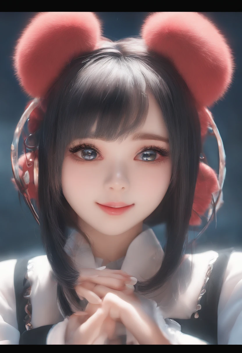 Loli anime girl wearing pink wet clothes, Realistic shadows, Detailed skin, Very small breasts, Black hair, Hair ribbon, Very detailed, 8K highly detailed face, Perfect face shape, Perfect lips, Perfect nose, Correct beautiful eyes, Watching Viewer, Masterpiece, Best quality, Single girl, No bra, , Solo