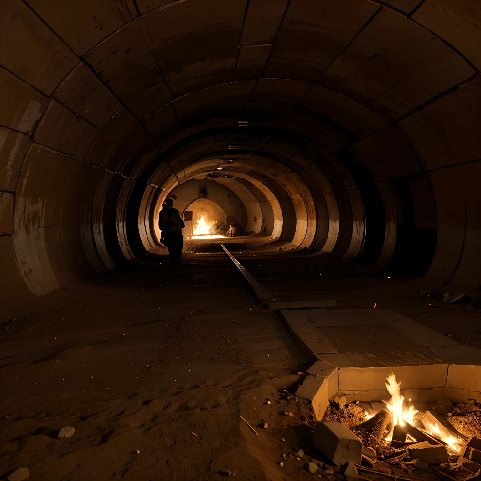 Casa pegando fogo no tunel escuro
