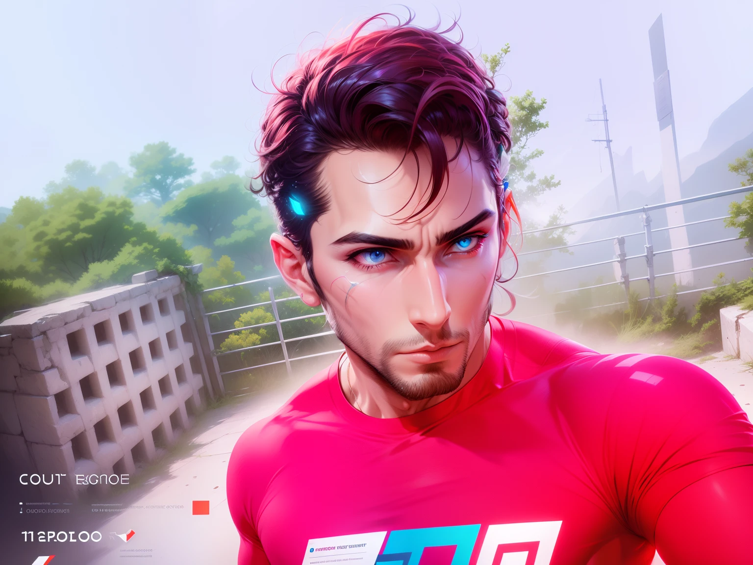 Create a psychedelic illustration of Apollo
