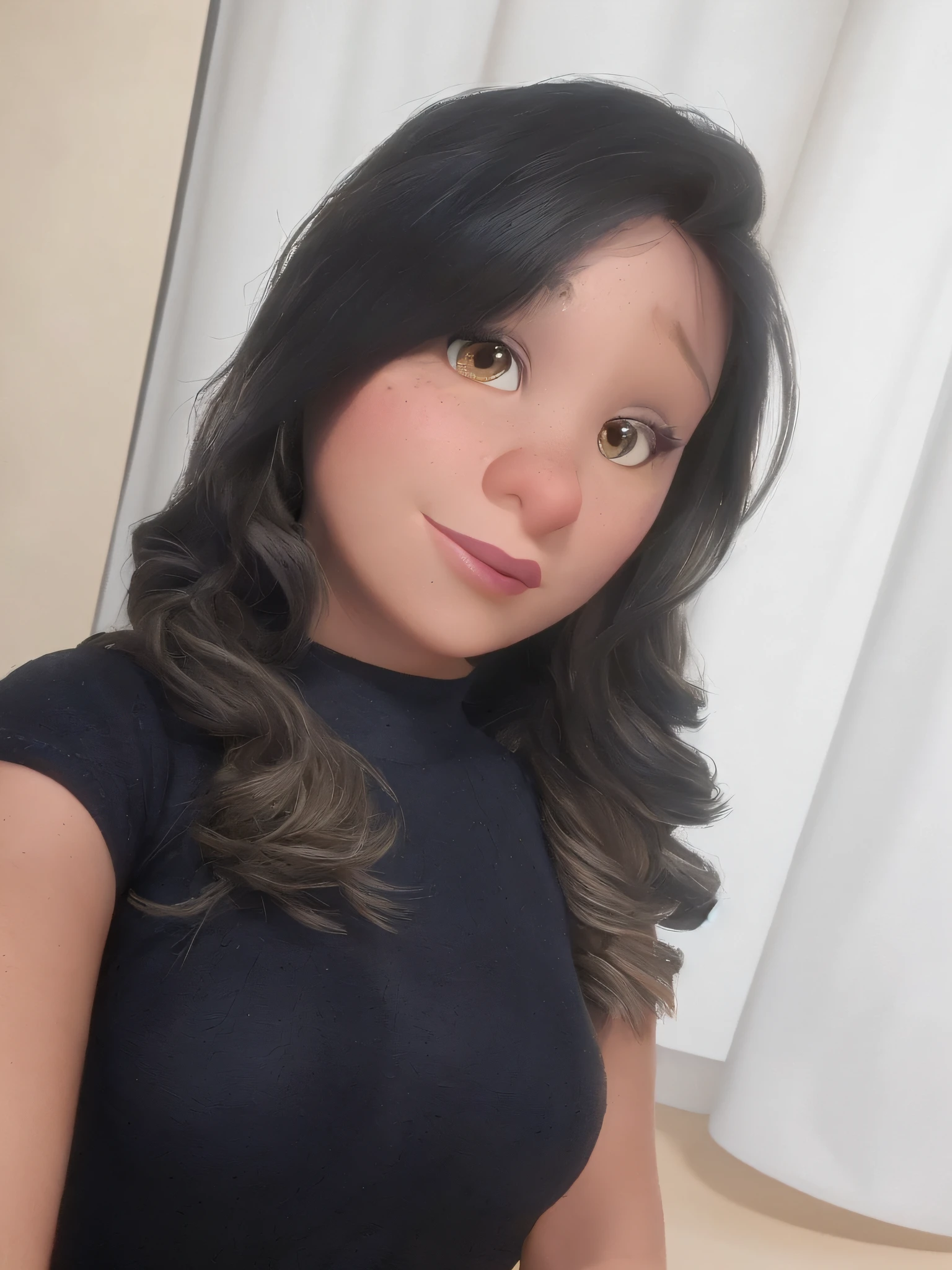 Uma mulher morena estilo disney pixar, alta qualidade, melhor qualidade