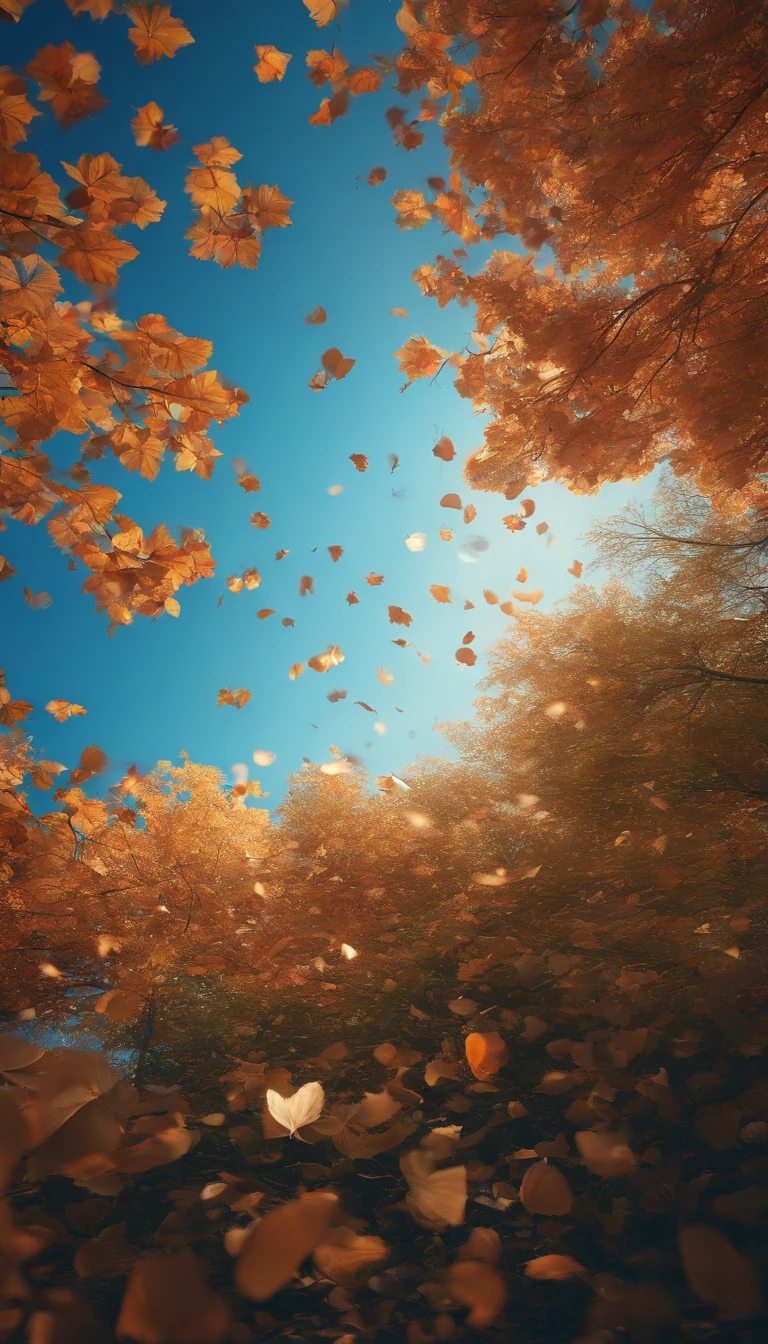 master part, best quality, (Muito detalhado CG unidade 8k papel de parede) (best quality), (best illustration), (Melhores Sombras) Natureza', mar azul,Delicate Leaves Petals of Various Colors Falling in the Air Light Tracking, super detalhado --v6
