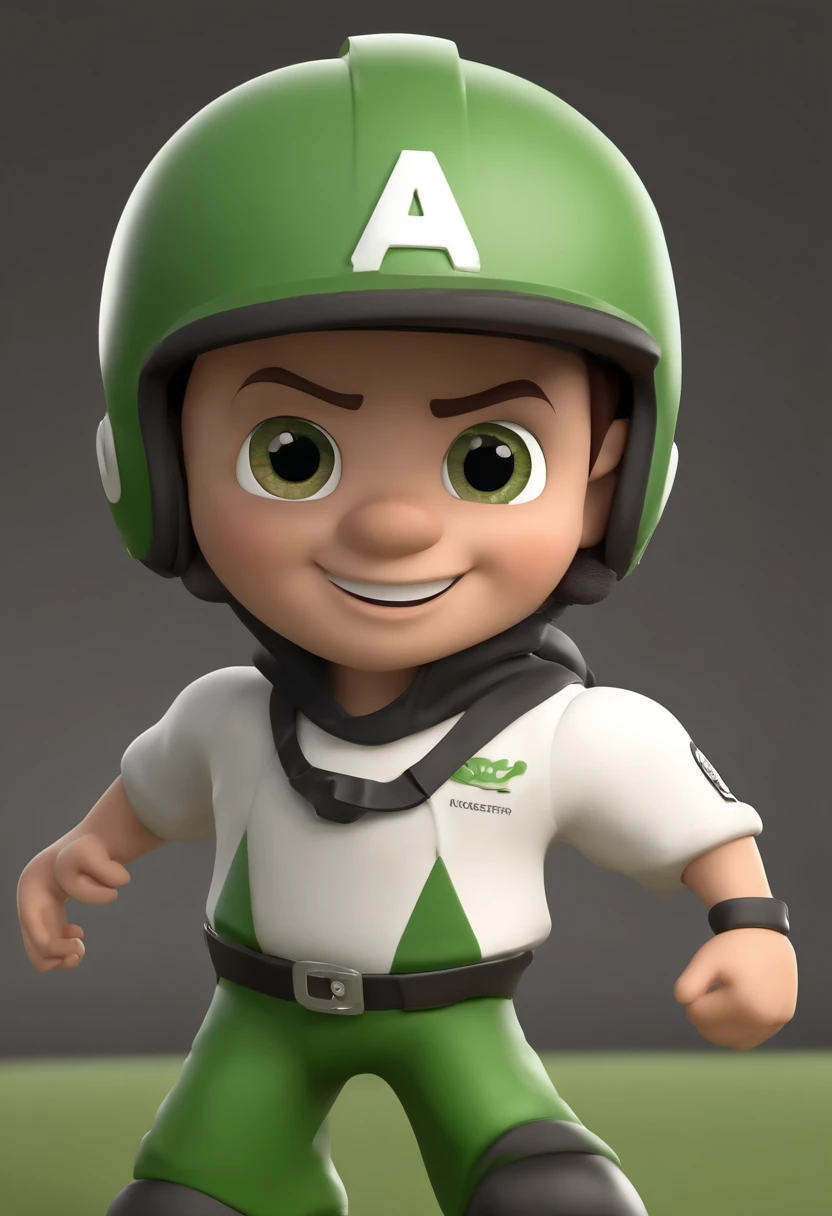 Cartoon character of a man with short brown hair and gradient on the sides, ojos marrones, Vestido con una sudadera verde, pantalon negro y zapatillas blancas , animation character, stylized character, Rendering animation styles, 3D estilizado, Arnold Maya render, Renderizado estilizado 3D, Toma clave de renderizado de Toon, Personaje 3D, Personaje 3D, Renderizado 3D estilizado, Renderizado de 3 caracteres D, Personaje de dibujos animados, Personaje de primer plano, Pose del personaje, (estilo pixar) (pieza maestra:1.2) (Bokeh) (La mejor calidad) (Piel detallada) (Textura detallada) (8k) (arcilla) (cinematic lighting) (foco nítido