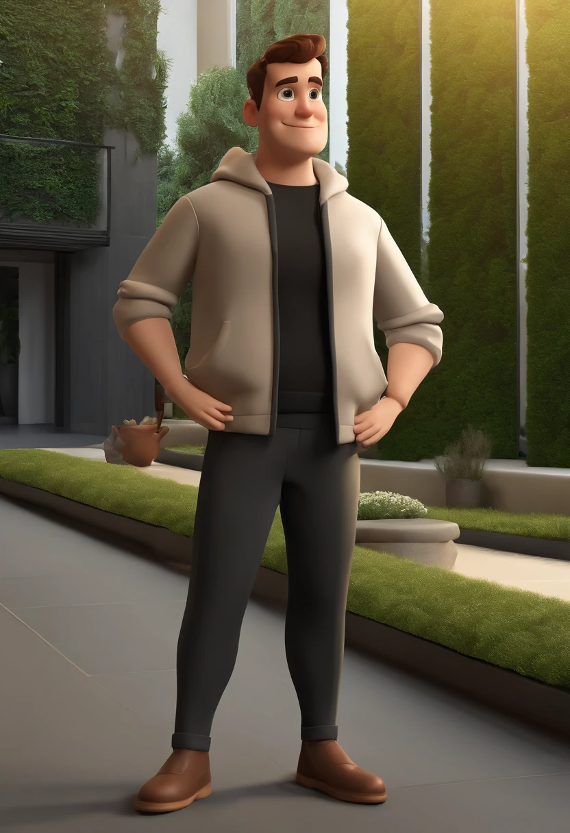 Cartoon character of a man with short brown hair and gradient on the sides, ojos marrones, Vestido con una sudadera verde, pantalon negro y zapatillas blancas , animation character, stylized character, Rendering animation styles, 3D estilizado, Arnold Maya render, Renderizado estilizado 3D, Toma clave de renderizado de Toon, Personaje 3D, Personaje 3D, Renderizado 3D estilizado, Renderizado de 3 caracteres D, Personaje de dibujos animados, Personaje de primer plano, Pose del personaje, (estilo pixar) (pieza maestra:1.2) (Bokeh) (La mejor calidad) (Piel detallada) (Textura detallada) (8k) (arcilla) (cinematic lighting) (foco nítido