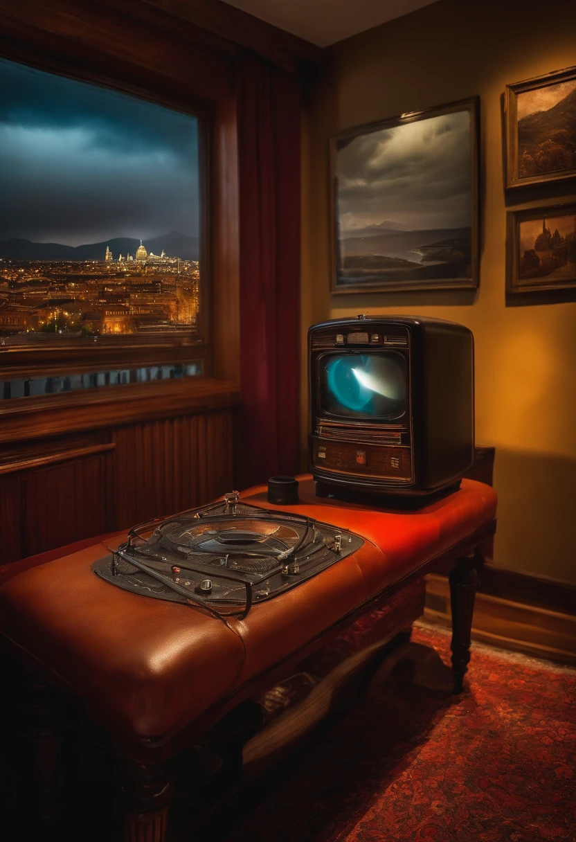 Une télévision placée par un vaisseau spatial