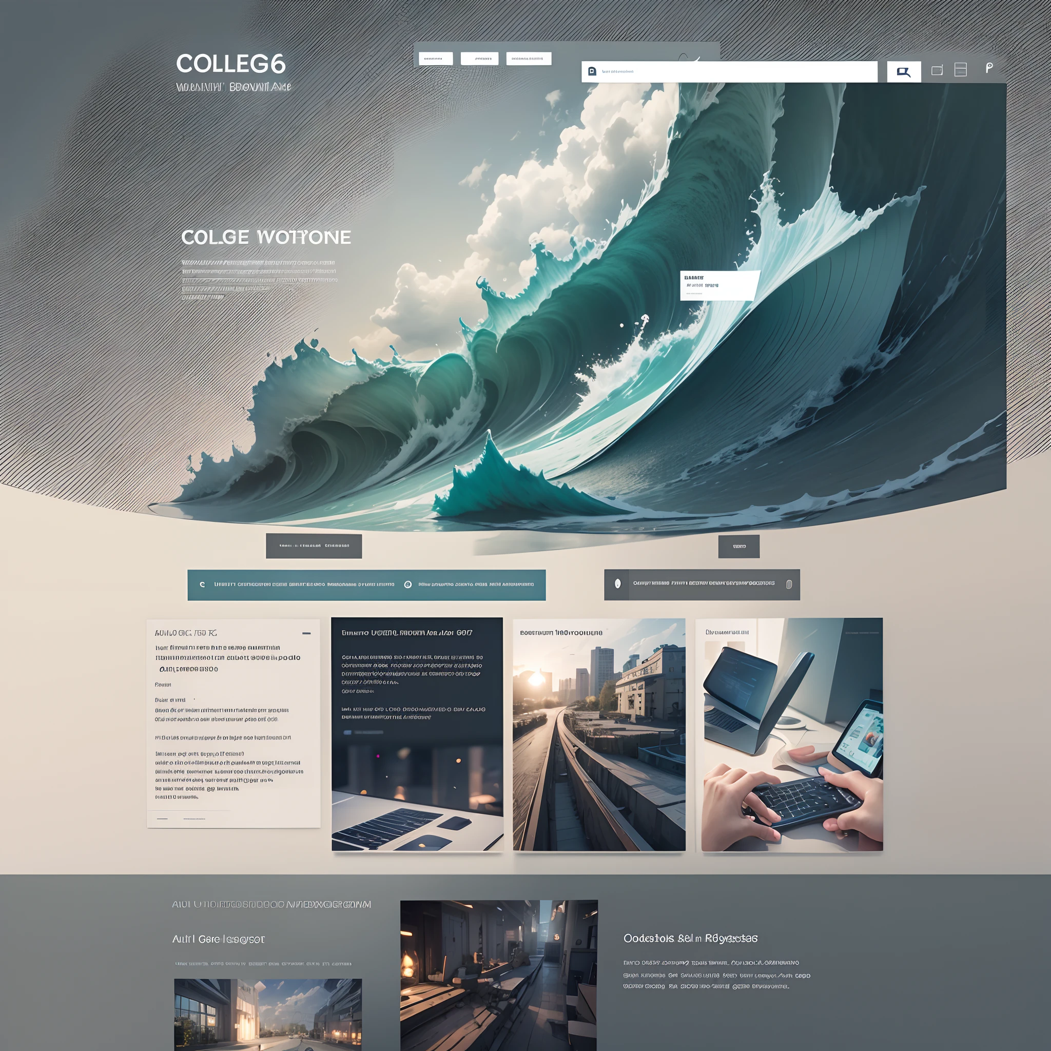 college website, ui, ux, design, premium -- ar 16:9 --auto --s2