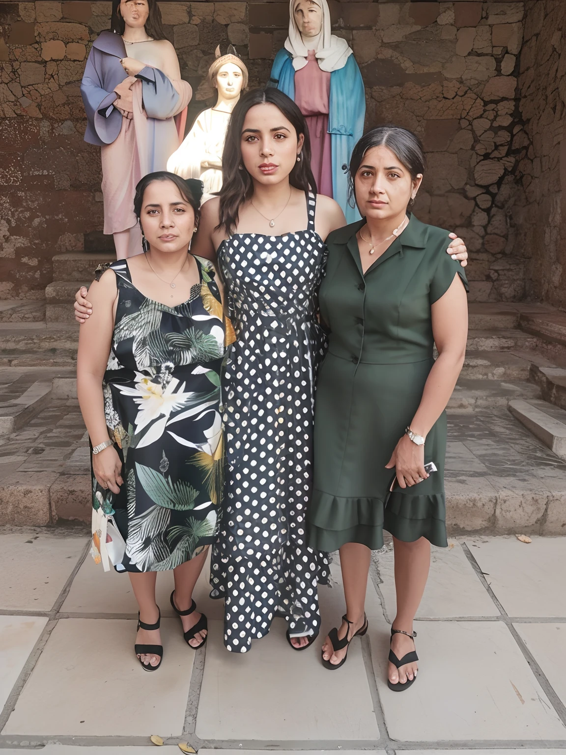 Three women standing next to each other in front of a statue, Fotografia tirada em 2 0 2 0, Monserrat Gudiol, Directed by: Nandor Soldier, Directed by: Daniel Lieske, 1614572159, Foto tirada em 2018, coluna, Directed by: David Ruby, Mulheres cubanas em Havana