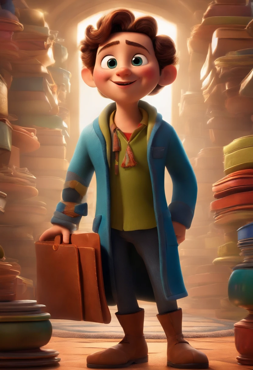 A Dream Architect Inspired by Pixar Animation, de perto. The character takes center stage with captivating facial expressions, oferecendo um toque de irrealidade