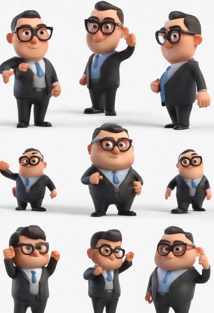 Cartoon character of a man wearing black glasses and a blue shirt, um personagem animado, Caractere estilizado, animation style rendering, 3D estilizado, Arnold Maya render, 3 d render stylized, toon render keyshot, Personagem 3D, Personagem 3D, 3d rendering stylized, 3 d character render, personagem de desenho animado, Personagem de close up, Pose de personagem, (Estilo Pixar) (master part:1.2) (Bokeh) (best quality) (pele detalhada) (textura detalhada) (8k) (argila) (Cinematic lighting) (foco nítido，Senta e vaza a parte superior do corpo