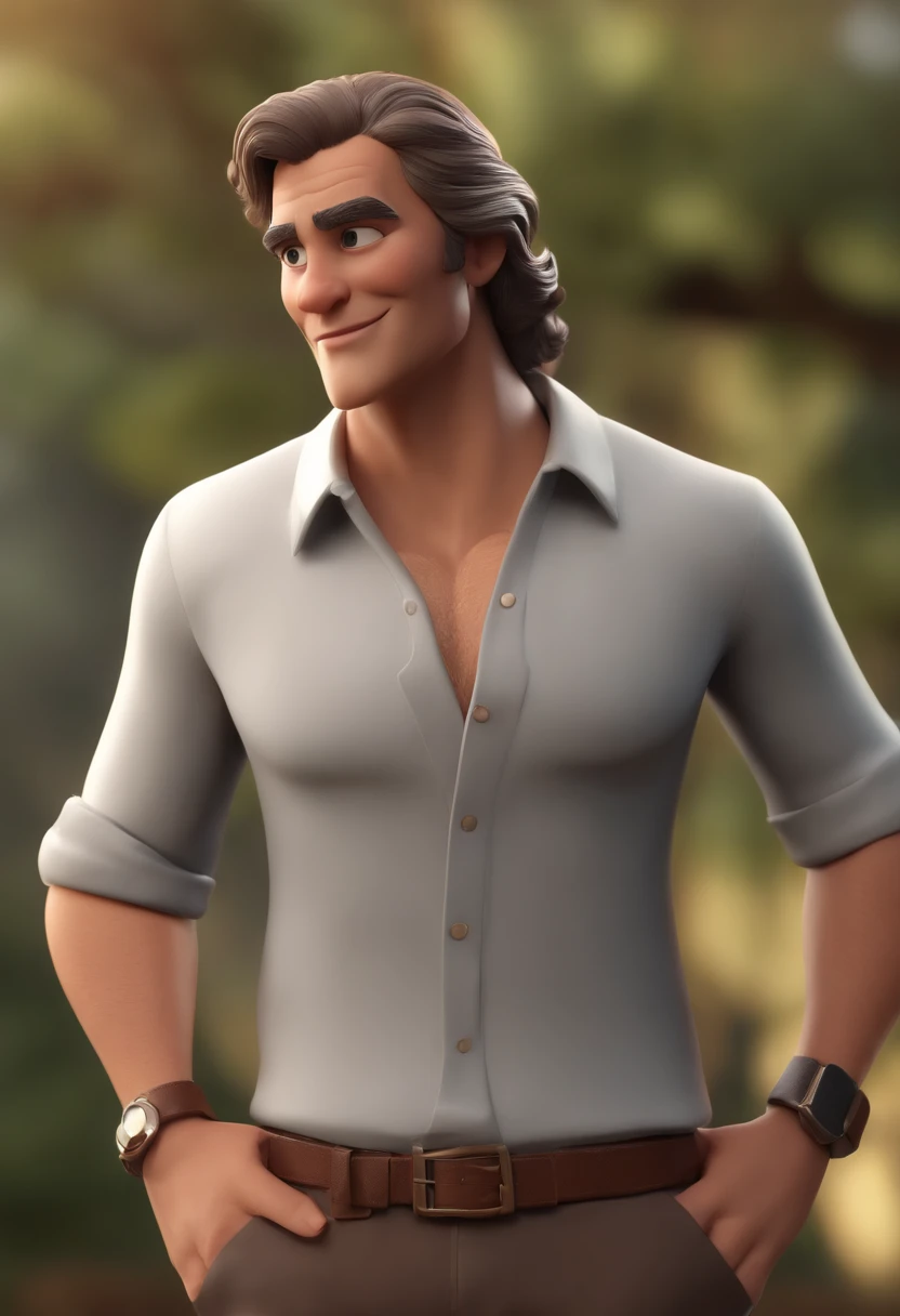 Personagem dos desenhos animados de um homem, cabelo adulado preto e uma camisa branca, animation character, Caractere estilizado, animation style rendering, 3D estilizado, Arnold Maya render, 3 d render stylized, toon render keyshot, Personagem 3D, Personagem 3D, 3d rendering stylized, 3 d character render, personagem de desenho animado, Personagem de close up, Pose de personagem,  (Estilo Pixar) (master part:1.2) (Bokeh) (best quality) (pele detalhada) (textura detalhada) (8k) (argila) (Cinematic lighting) (foco nítido